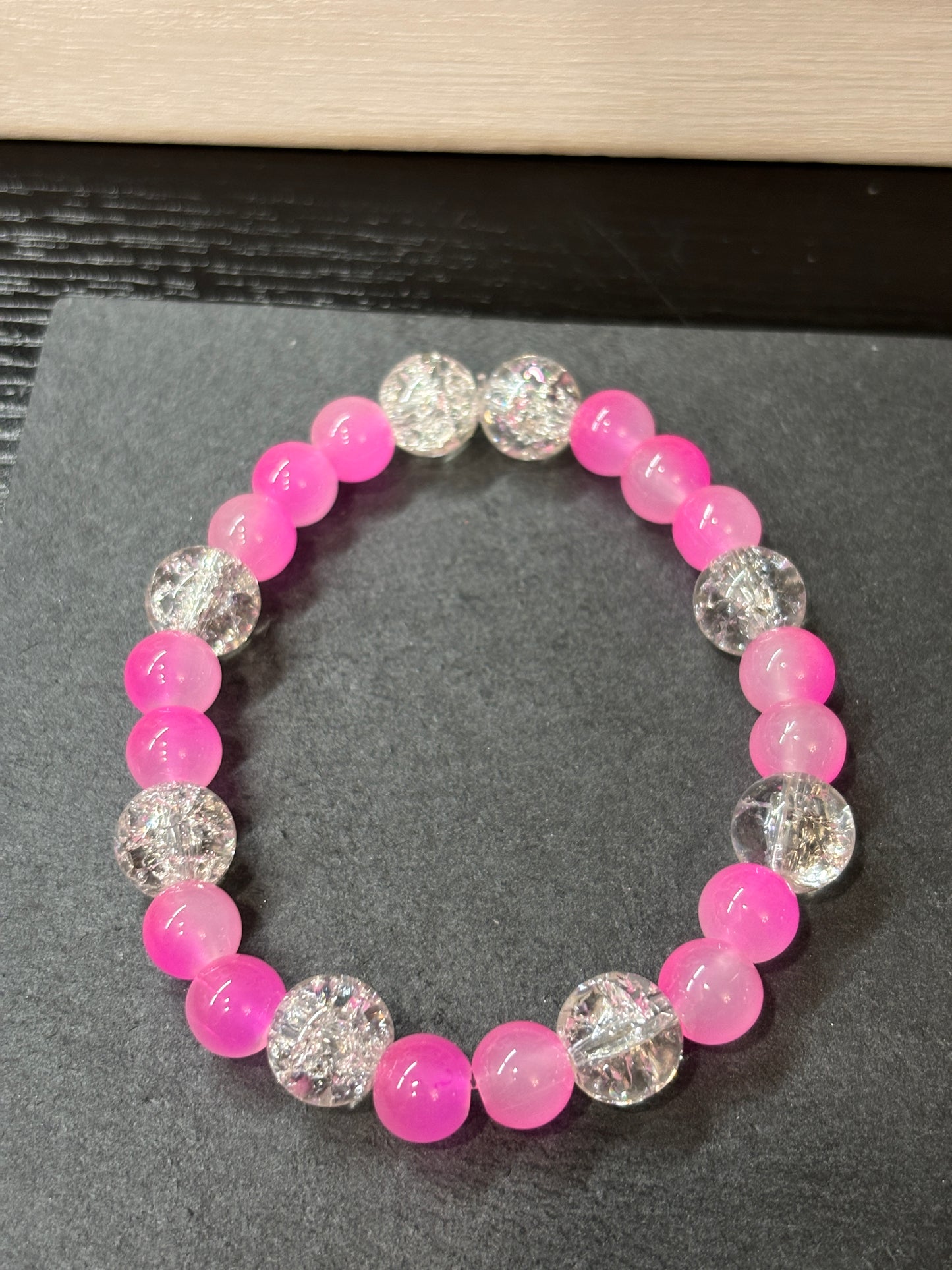 Jocelyn  Handmade Glass Beaded Stretch Bracelet - 5