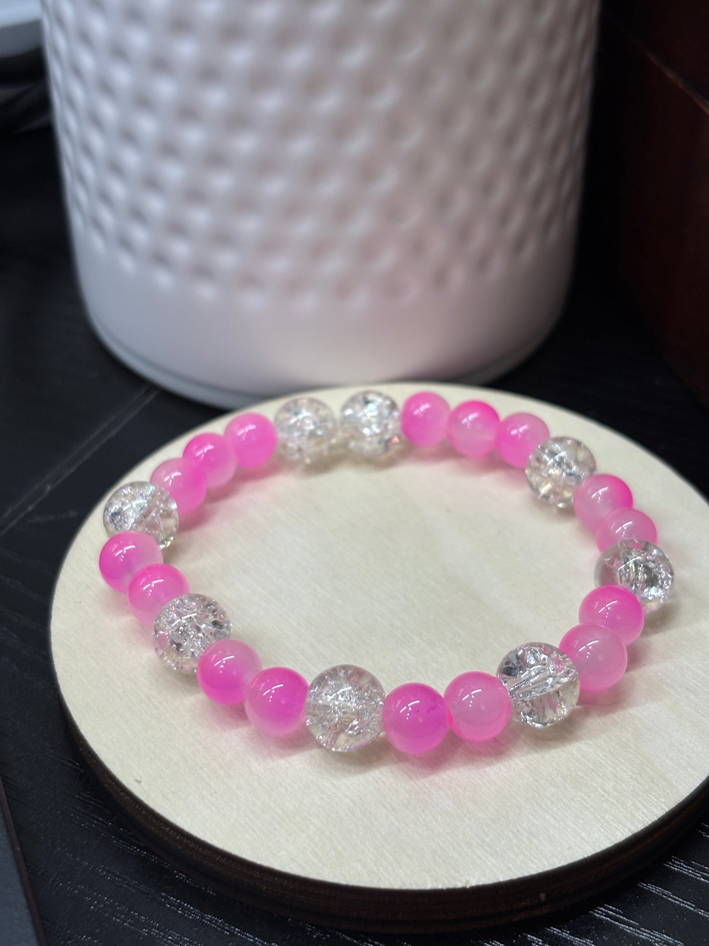 Jocelyn  Handmade Glass Beaded Stretch Bracelet - 2