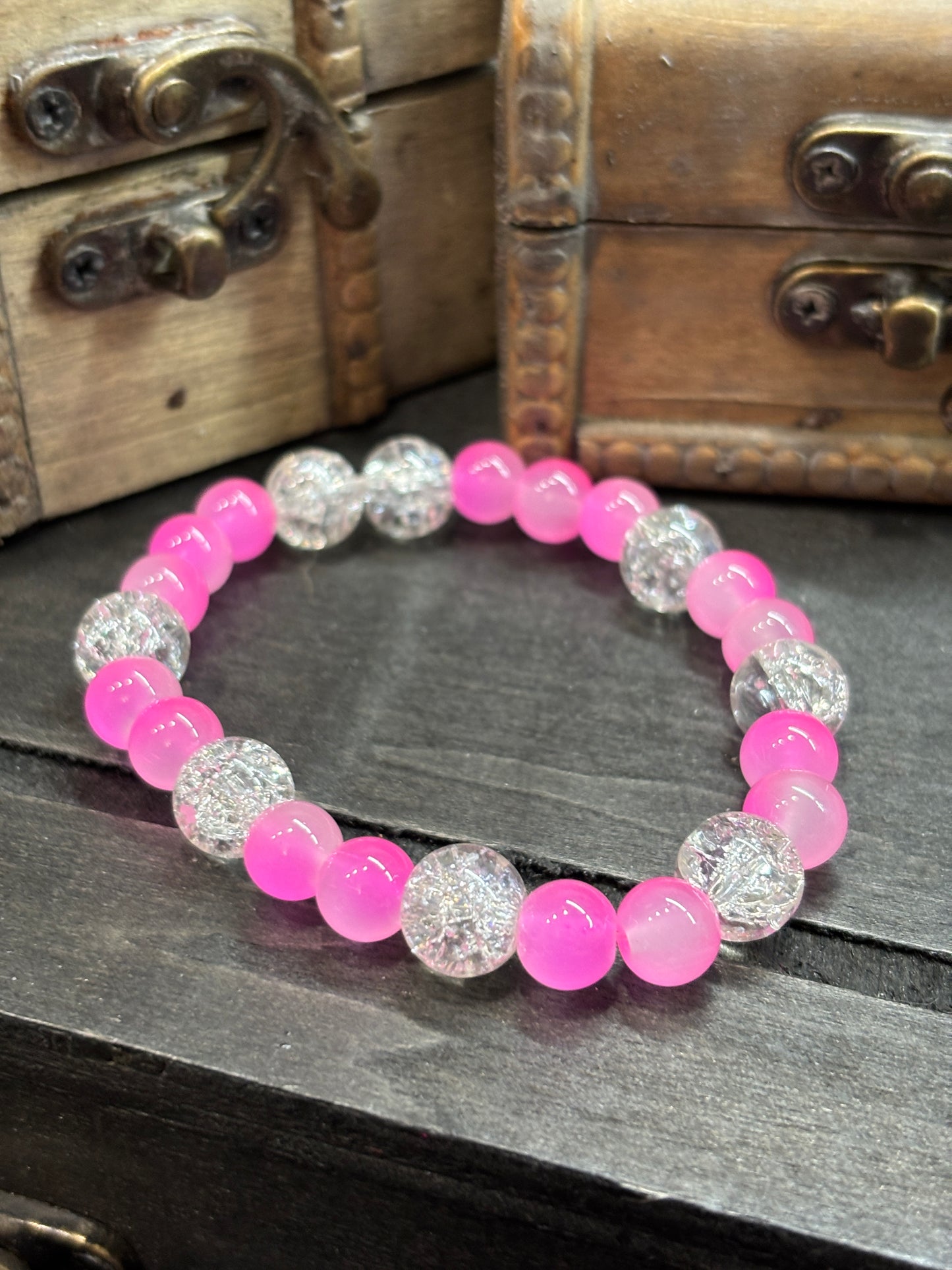 Jocelyn  Handmade Glass Beaded Stretch Bracelet - 3