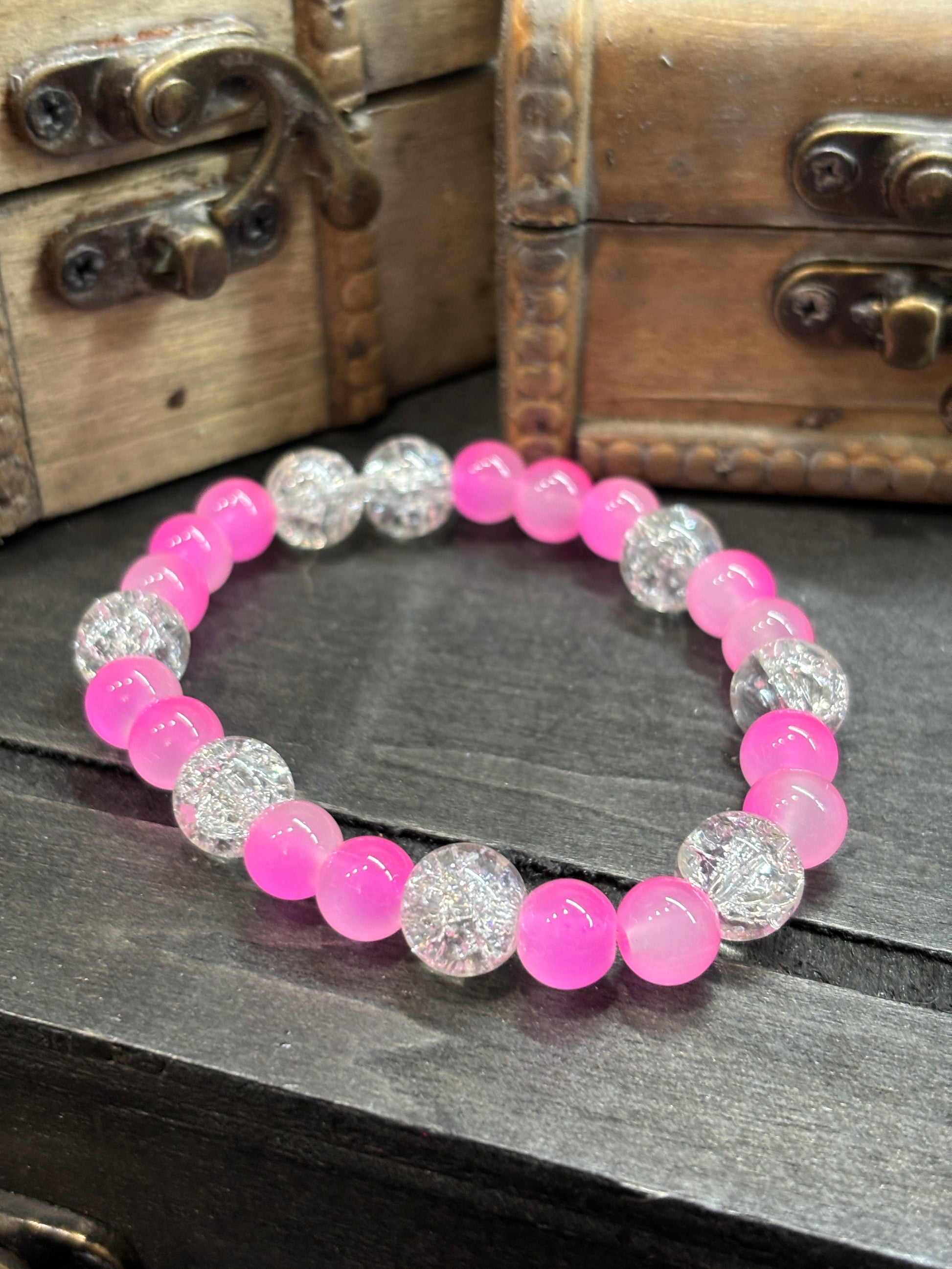 Jocelyn  Handmade Glass Beaded Stretch Bracelet - 3