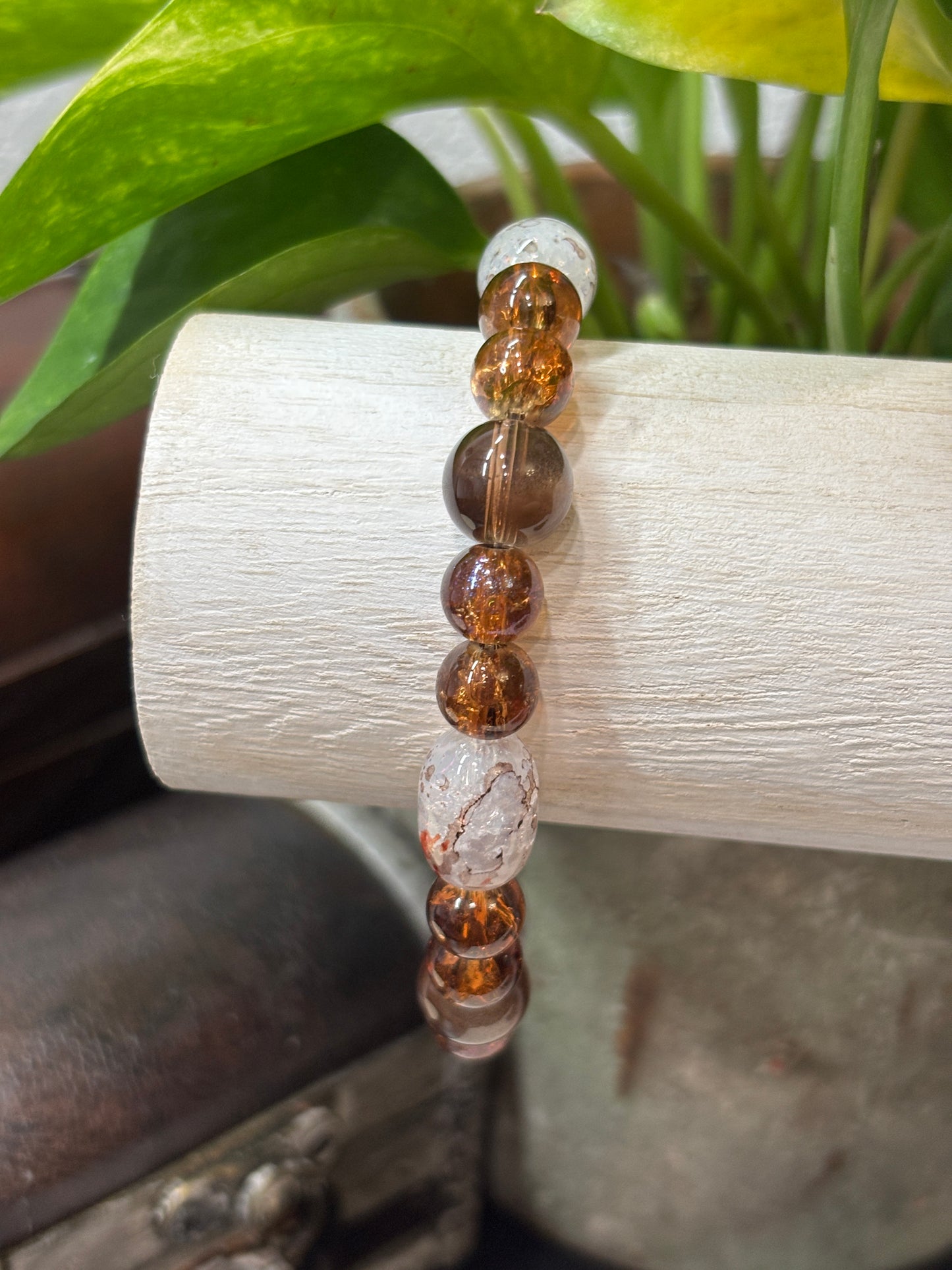 "Amy" - Handmade Glass Beaded Stretch Bracelet