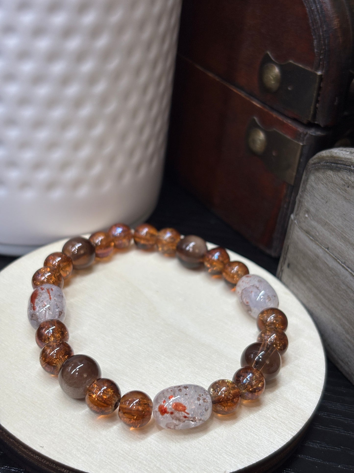 "Amy" - Handmade Glass Beaded Stretch Bracelet