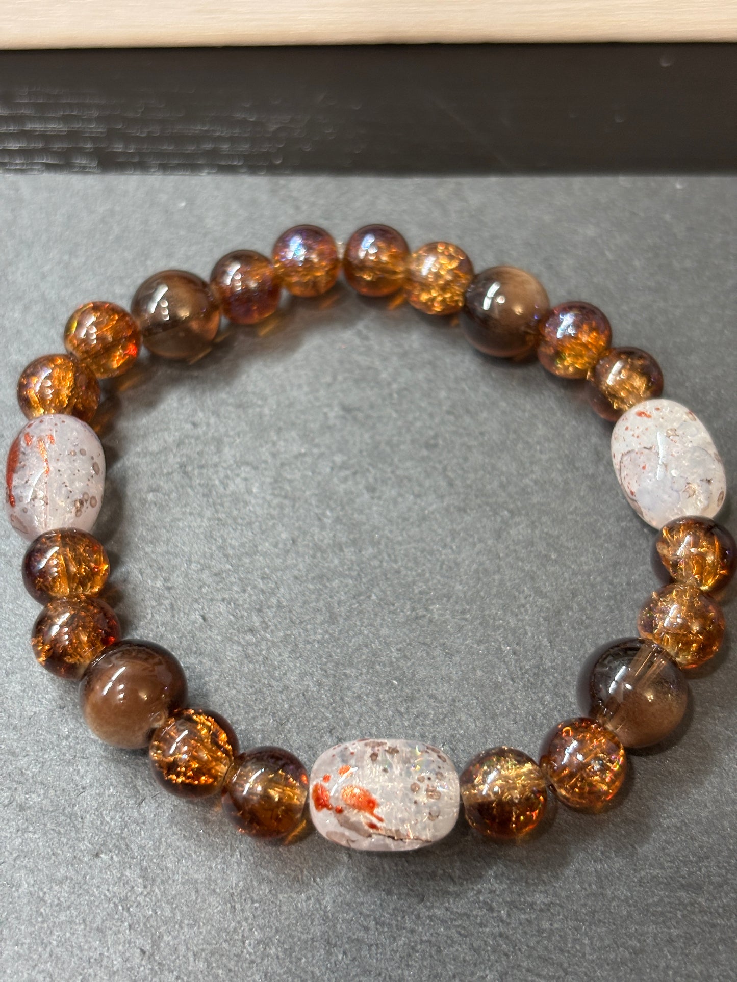"Amy" - Handmade Glass Beaded Stretch Bracelet