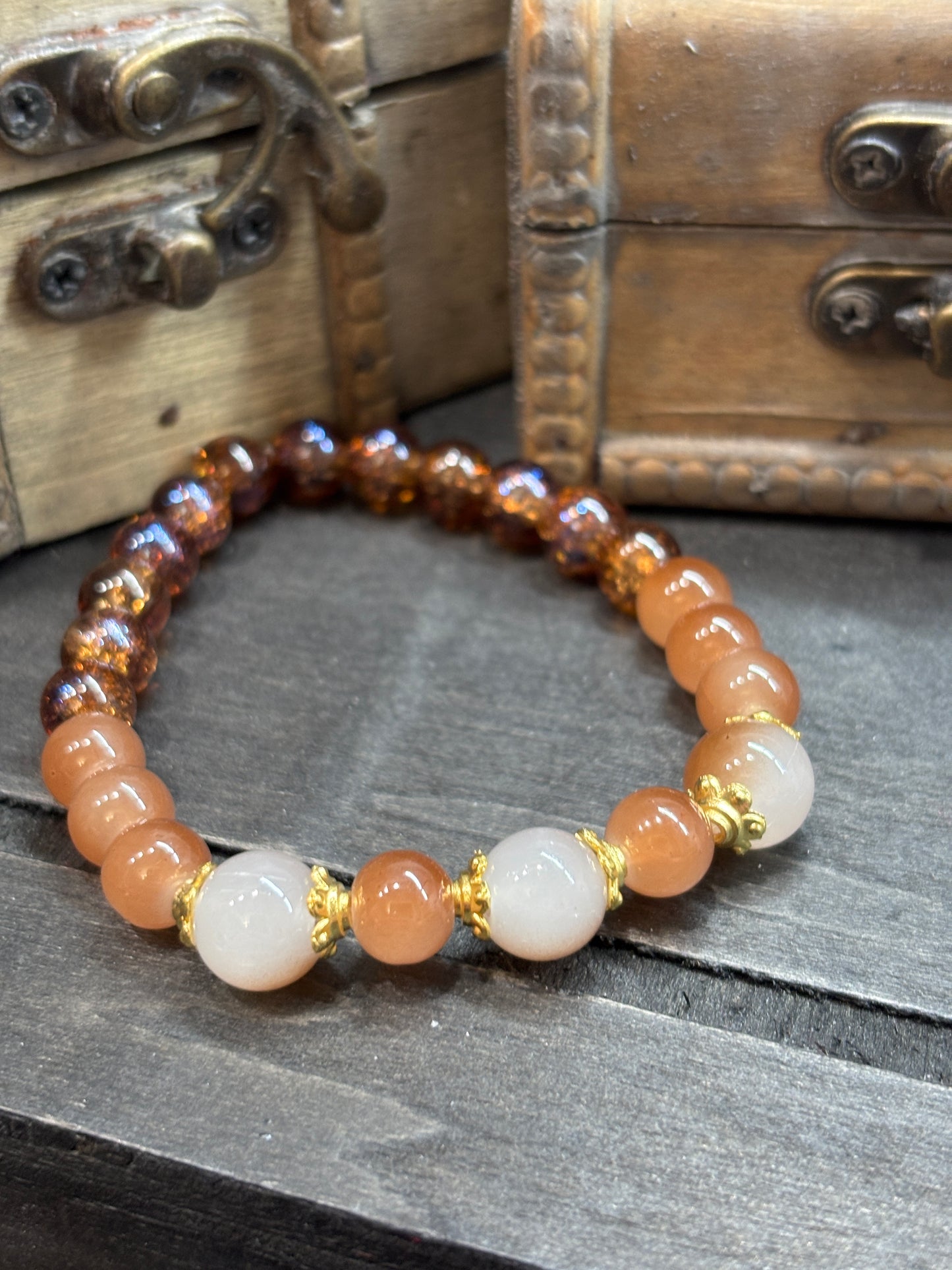 "Aria" - Handmade Glass Beaded Stretch Bracelet