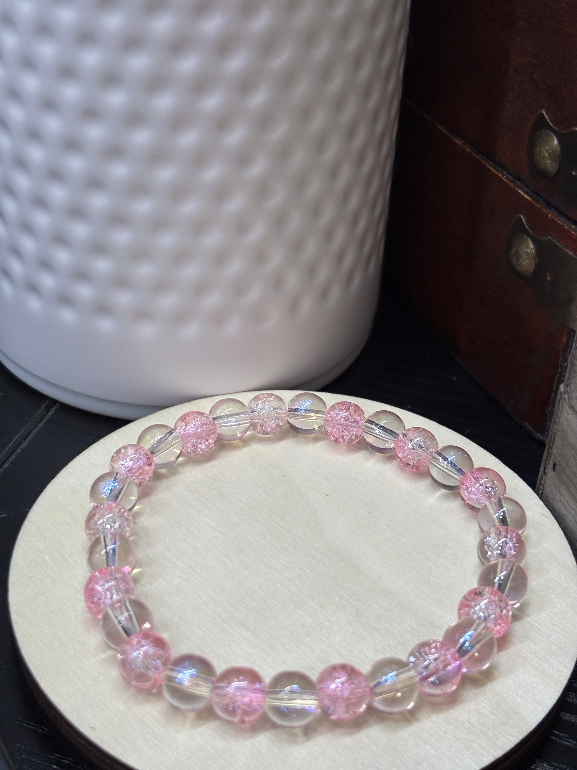 Molly  Handmade Glass Beaded Stretch Bracelet - 2