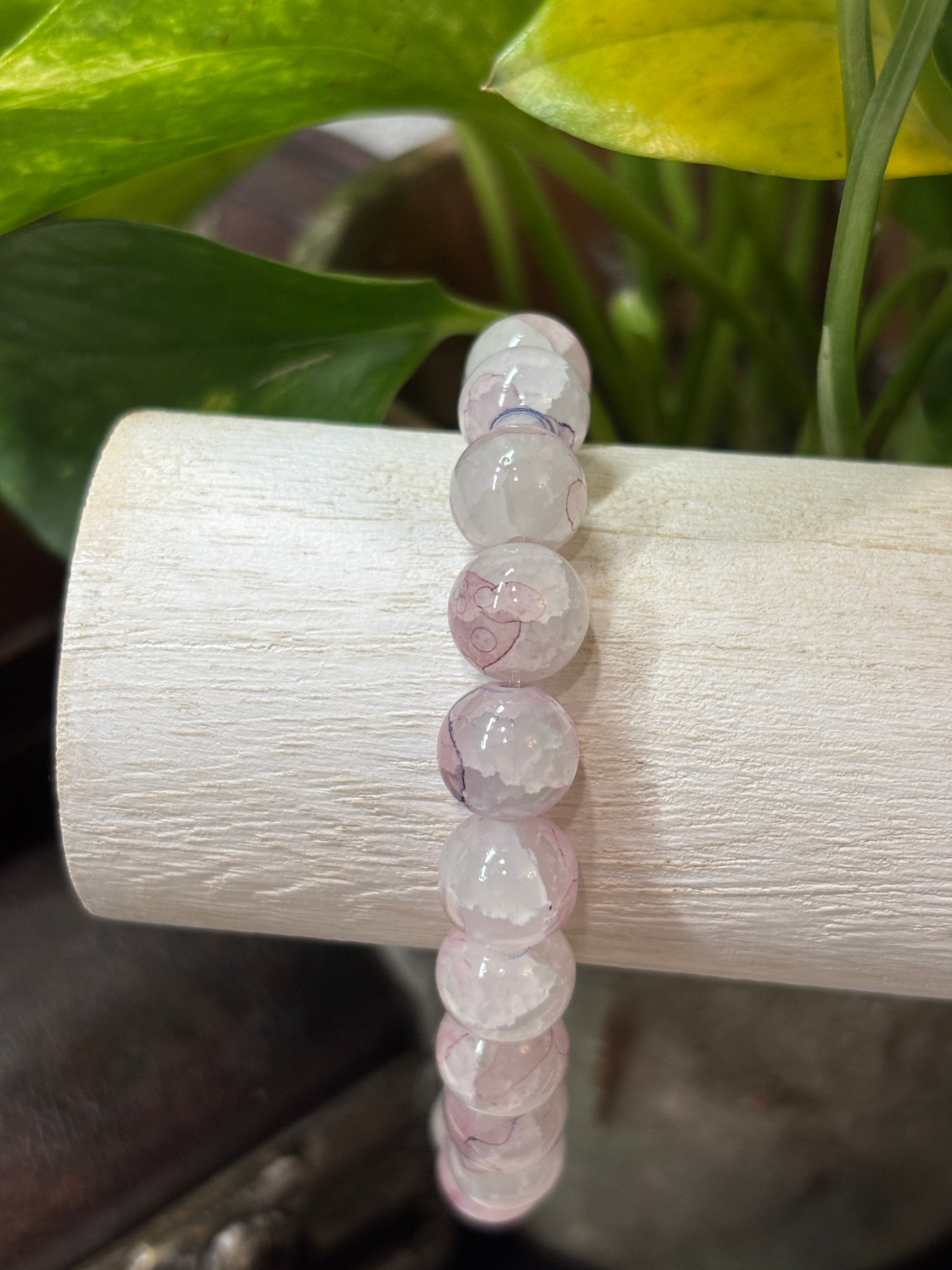 Victoria  Handmade Glass Beaded Stretch Bracelet - 4