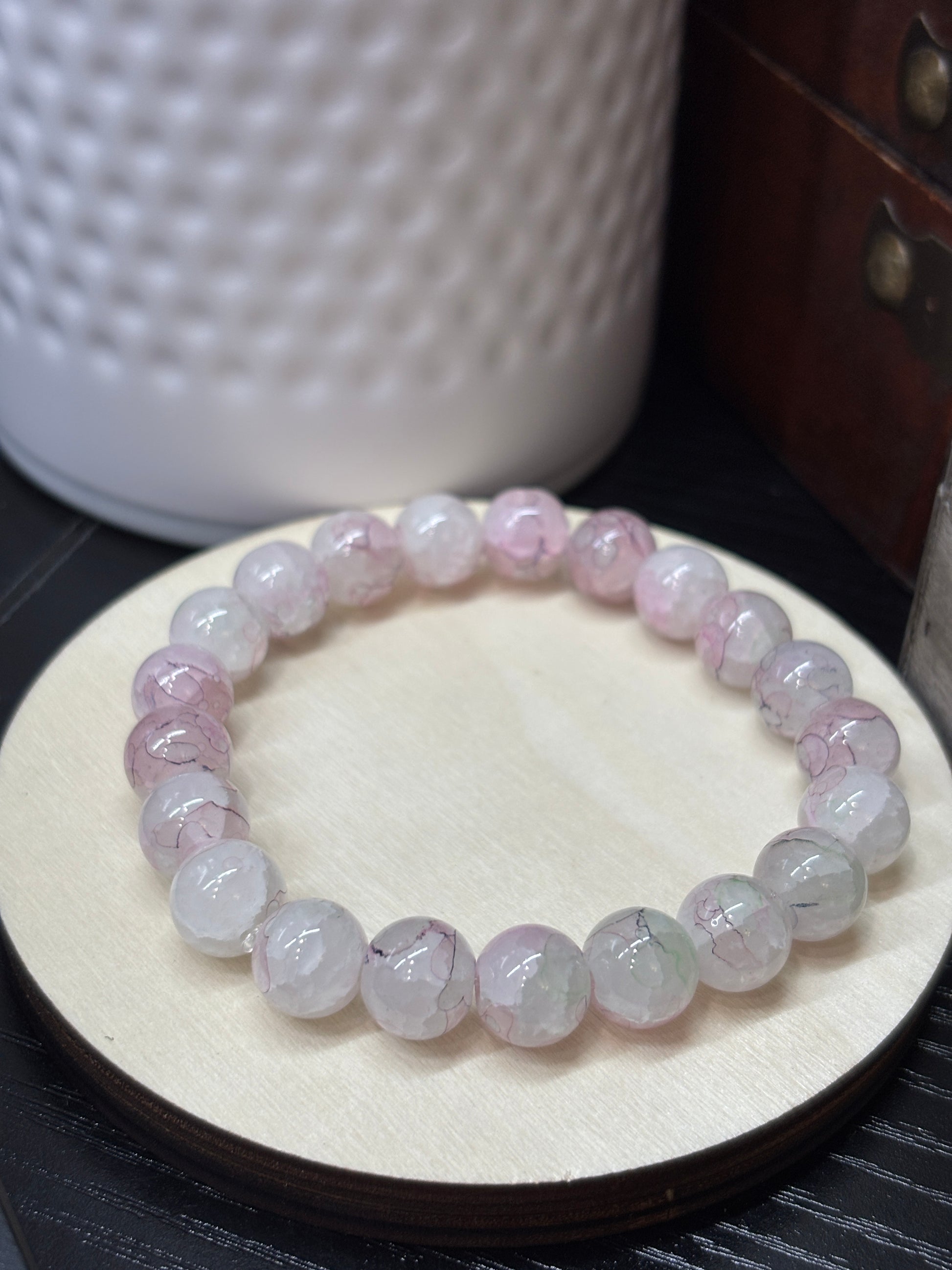 Victoria  Handmade Glass Beaded Stretch Bracelet - 2