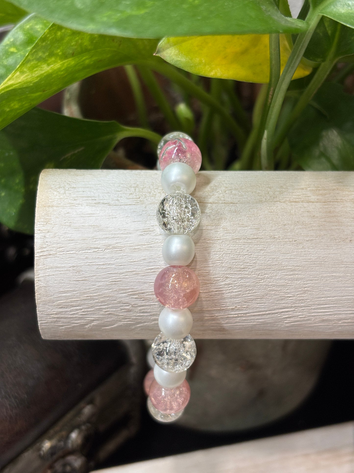 "Chloe II" - Handmade Glass Beaded Stretch Bracelet