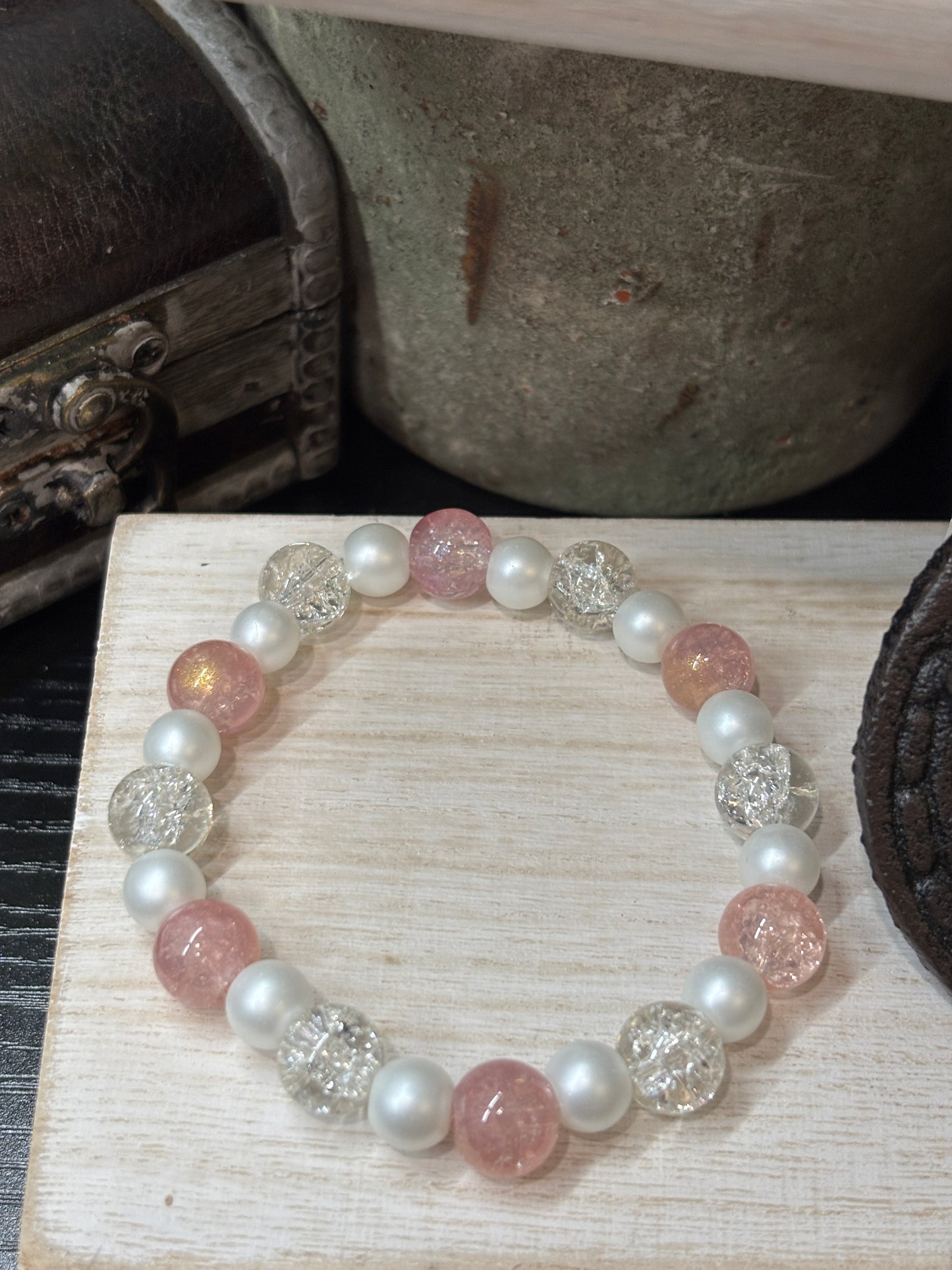 "Chloe II" - Handmade Glass Beaded Stretch Bracelet
