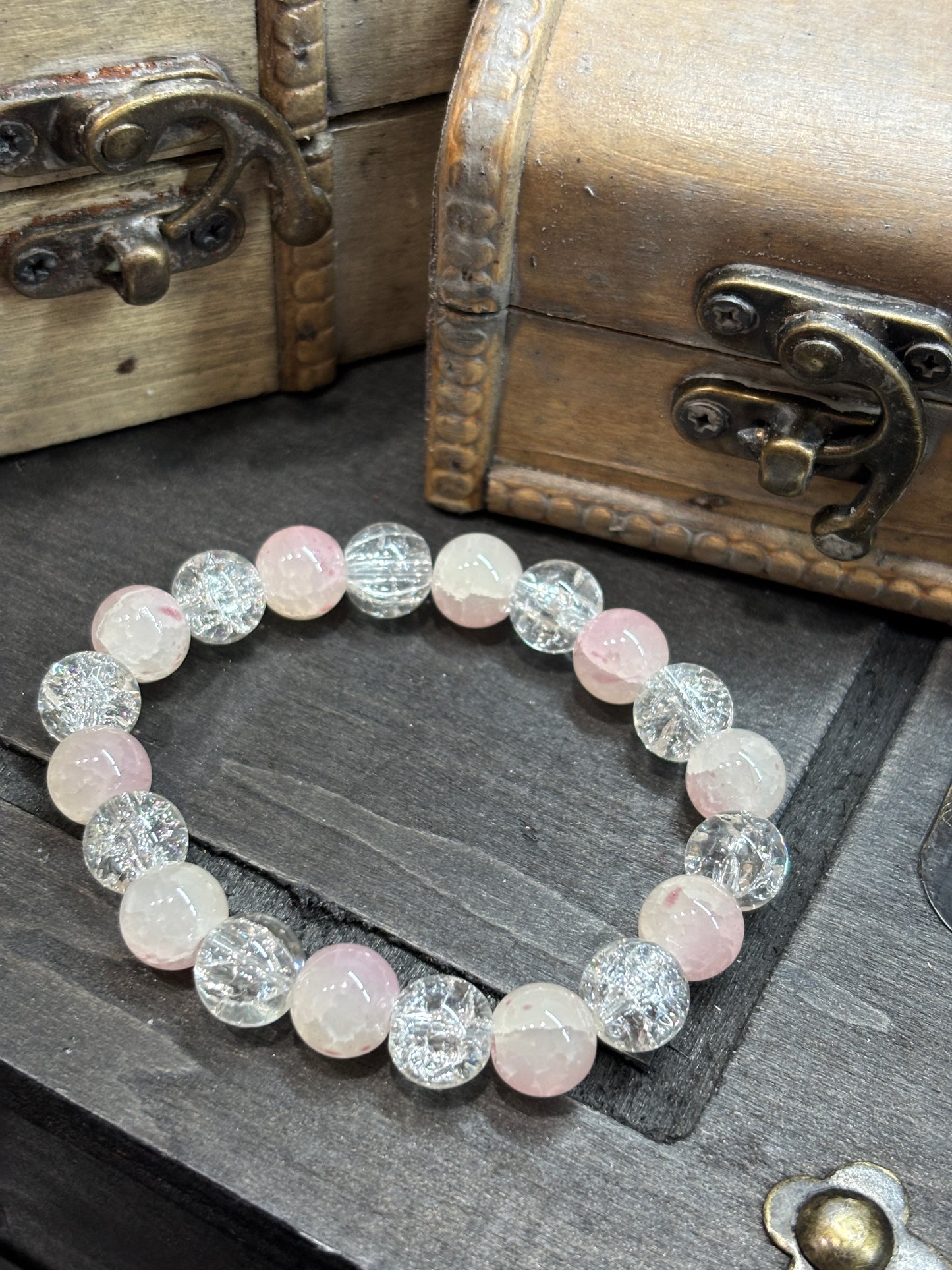 "Melanie" - Handmade Glass Beaded Stretch Bracelet