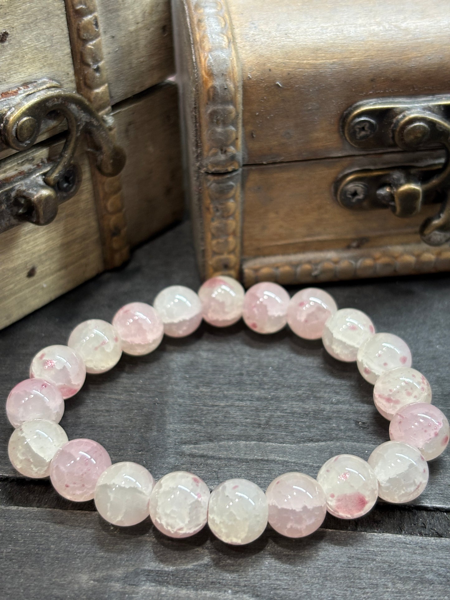 Priscilla  Handmade Glass Beaded Stretch Bracelet - 4