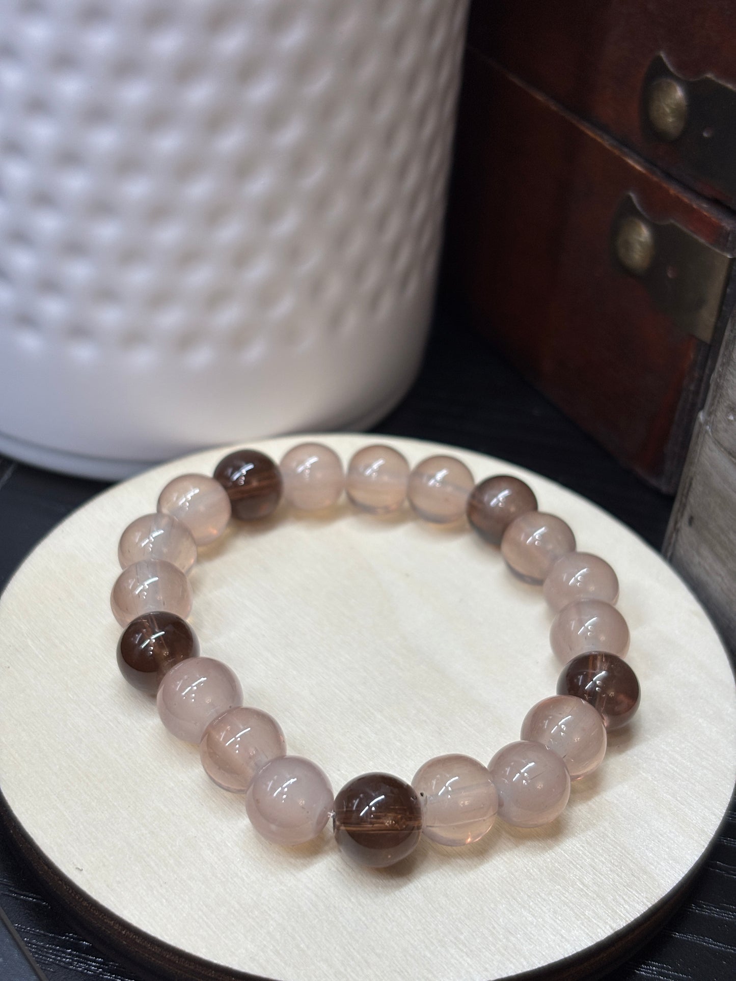 Sand & Stone II  Handmade Glass Beaded Stretch Bracelet - 2