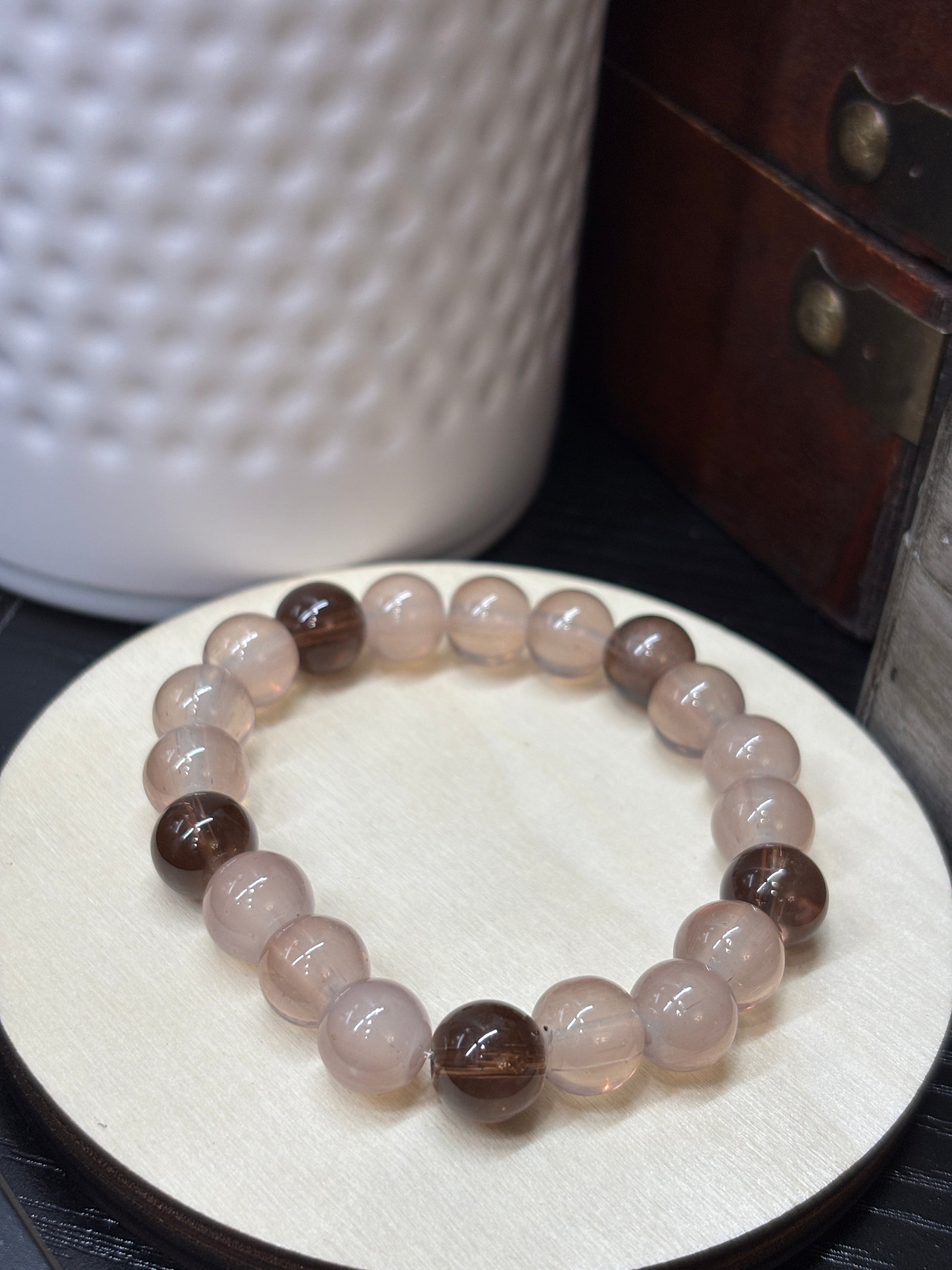 Sand & Stone II  Handmade Glass Beaded Stretch Bracelet - 2