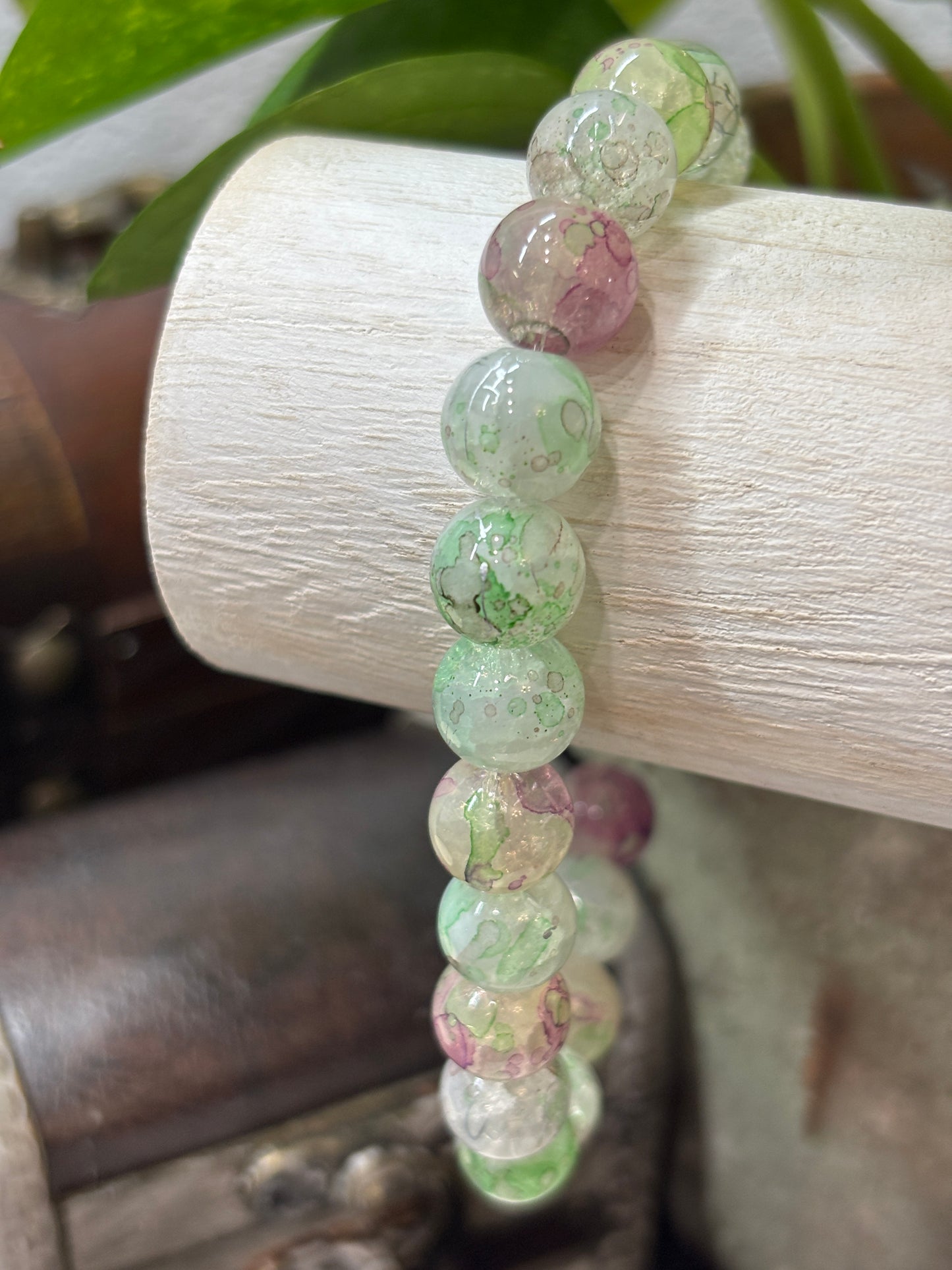 "Emily" - Handmade Glass Beaded Stretch Bracelet