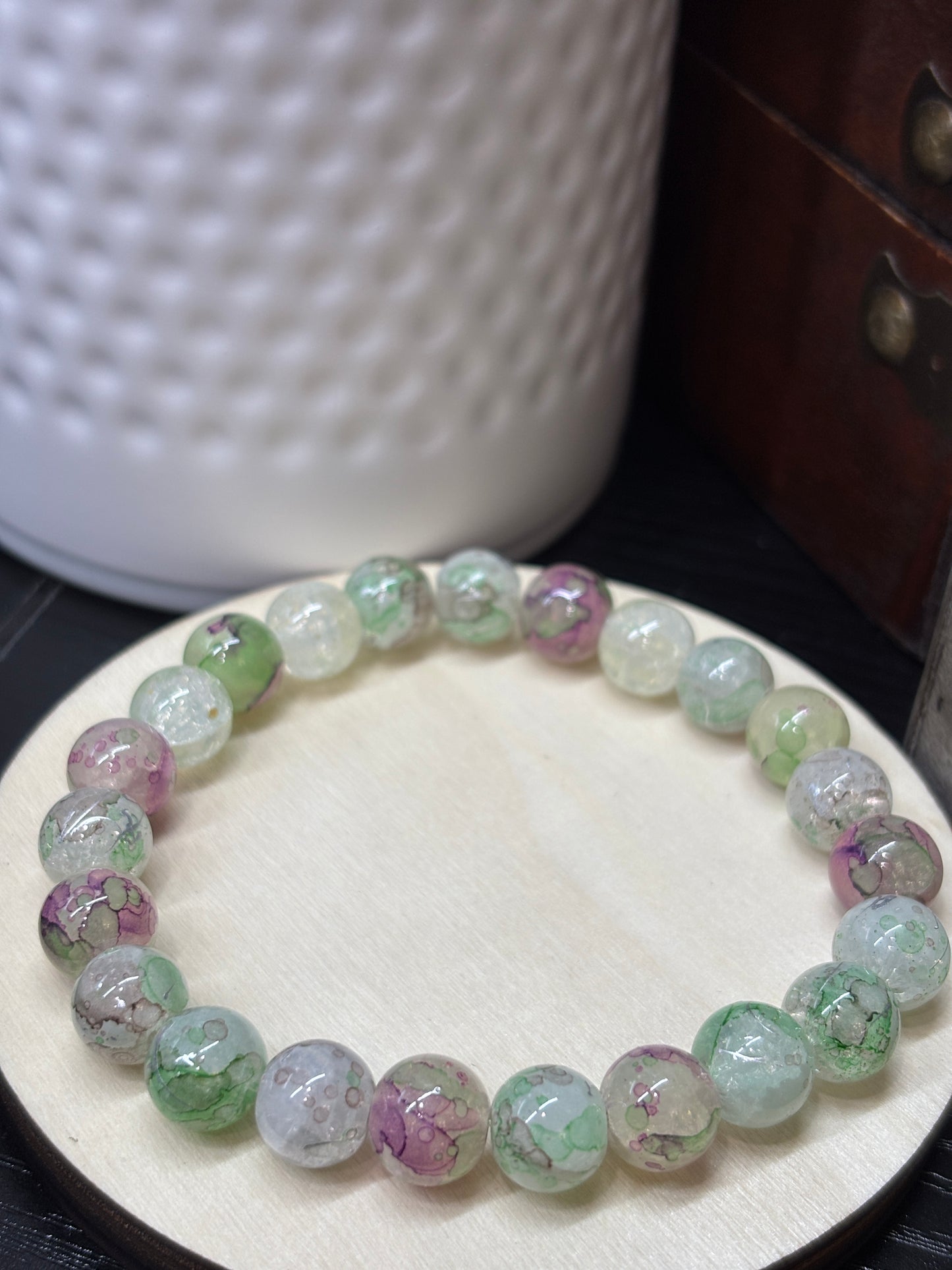 "Emily" - Handmade Glass Beaded Stretch Bracelet