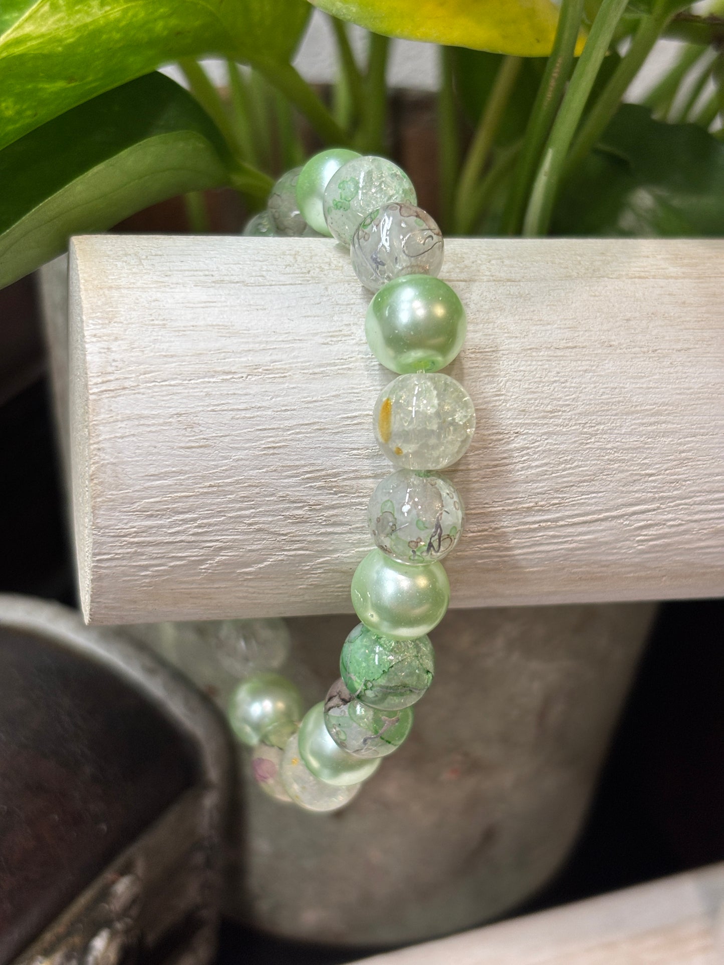 Tori  Handmade Glass Beaded Stretch Bracelet - 3