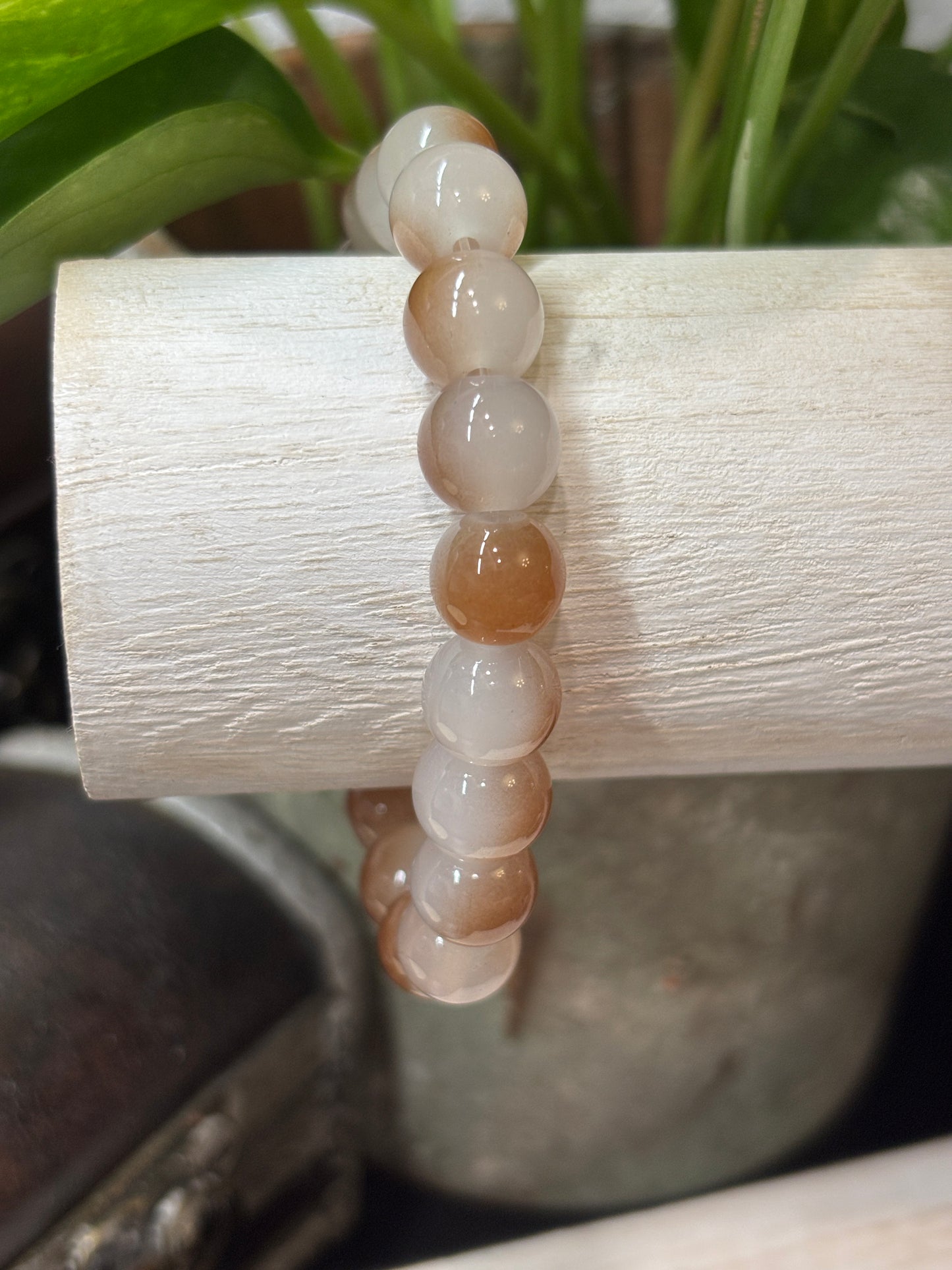 "Sandy" - Handmade Glass Beaded Stretch Bracelet