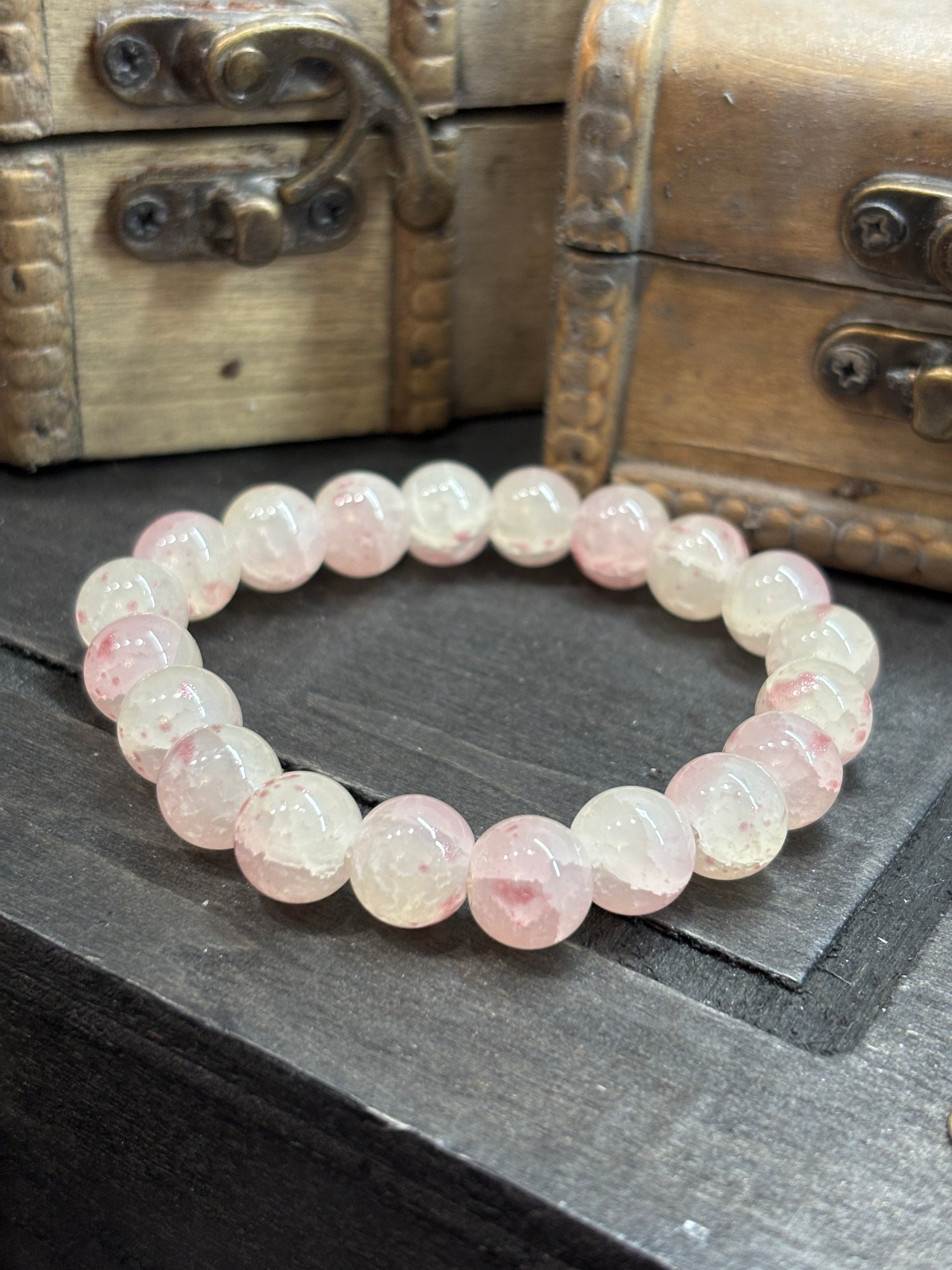 Priscilla  Handmade Glass Beaded Stretch Bracelet - 6