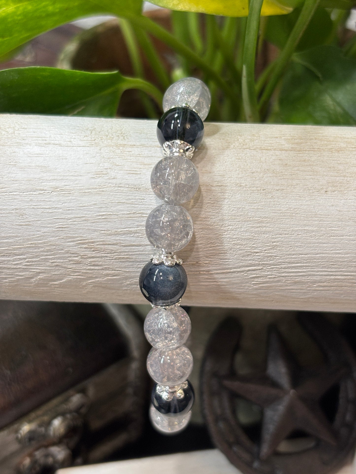 Grace III  Handmade Glass Beaded Stretch Bracelet - 3