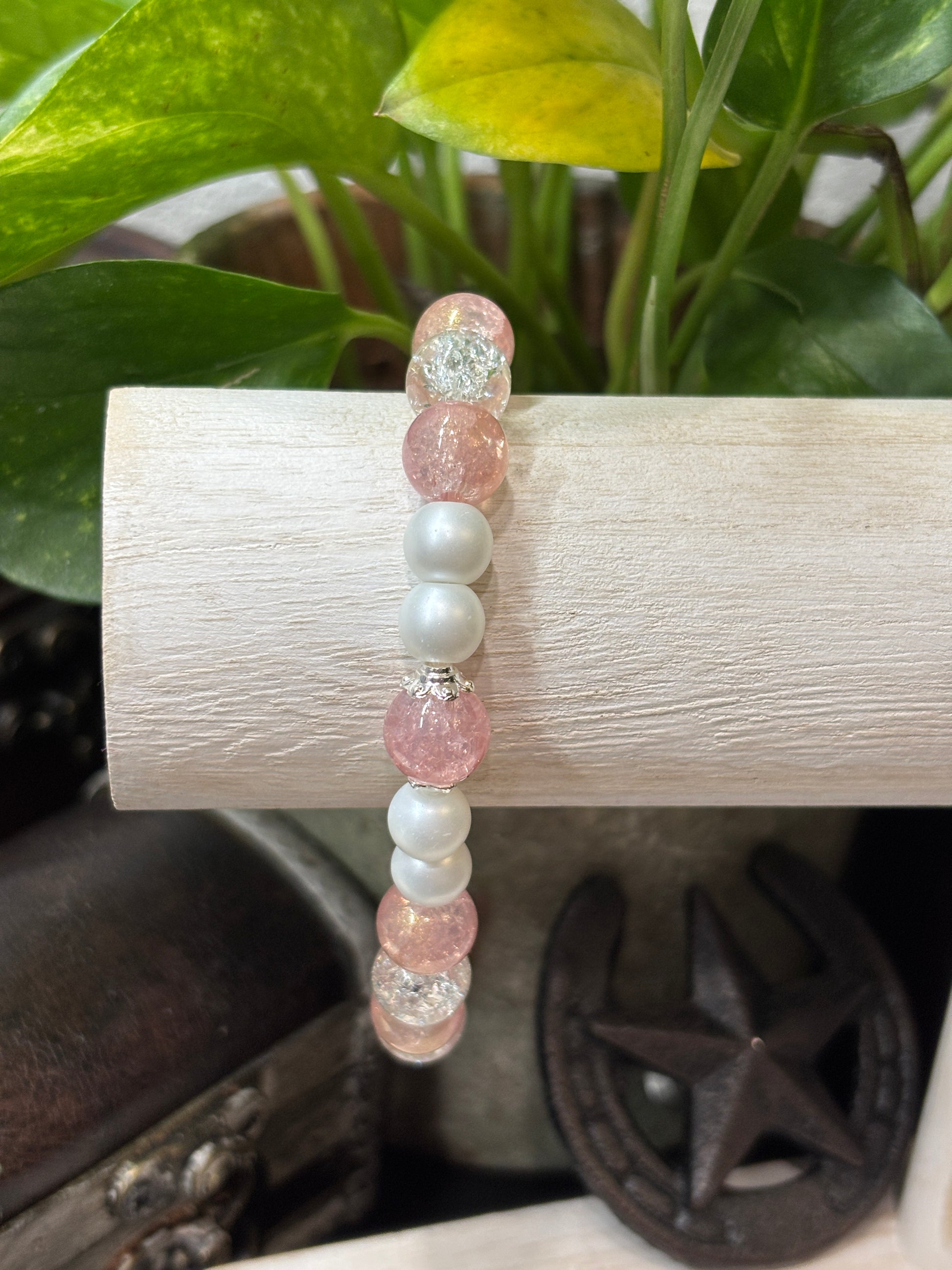 Chloe  Handmade Glass Beaded Stretch Bracelet - 3