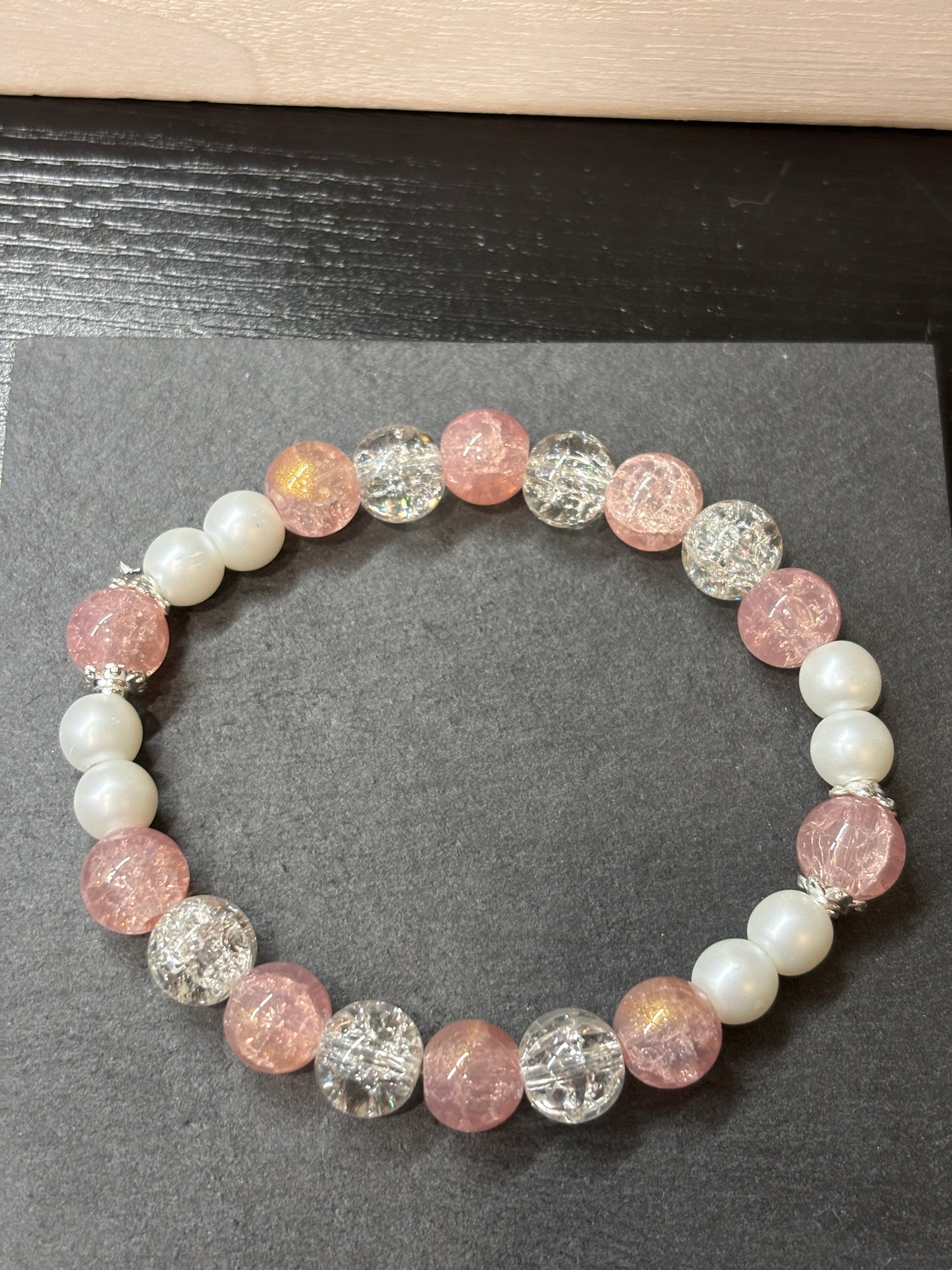 Chloe  Handmade Glass Beaded Stretch Bracelet - 4