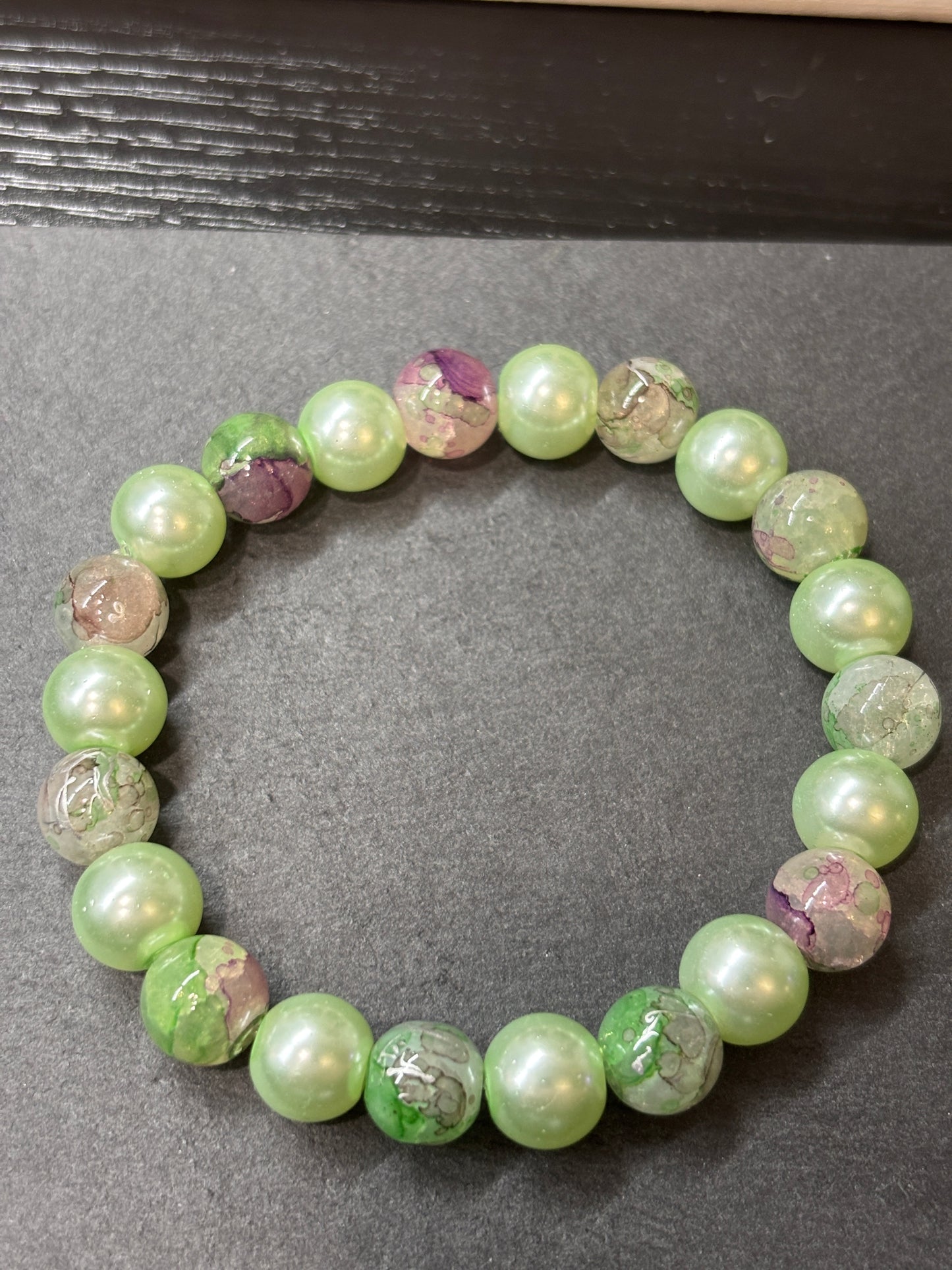 "Charlene" - Handmade Glass Beaded Stretch Bracelet