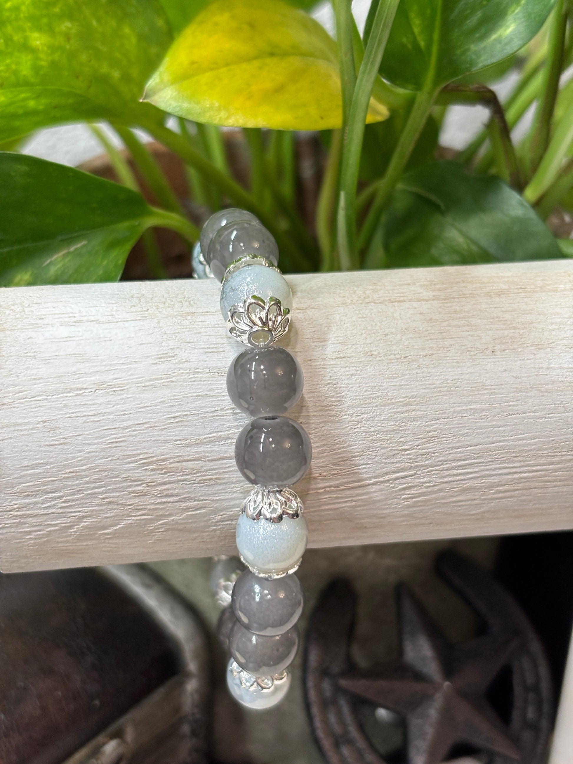 Grace  Handmade Glass Beaded Stretch Bracelet - 2