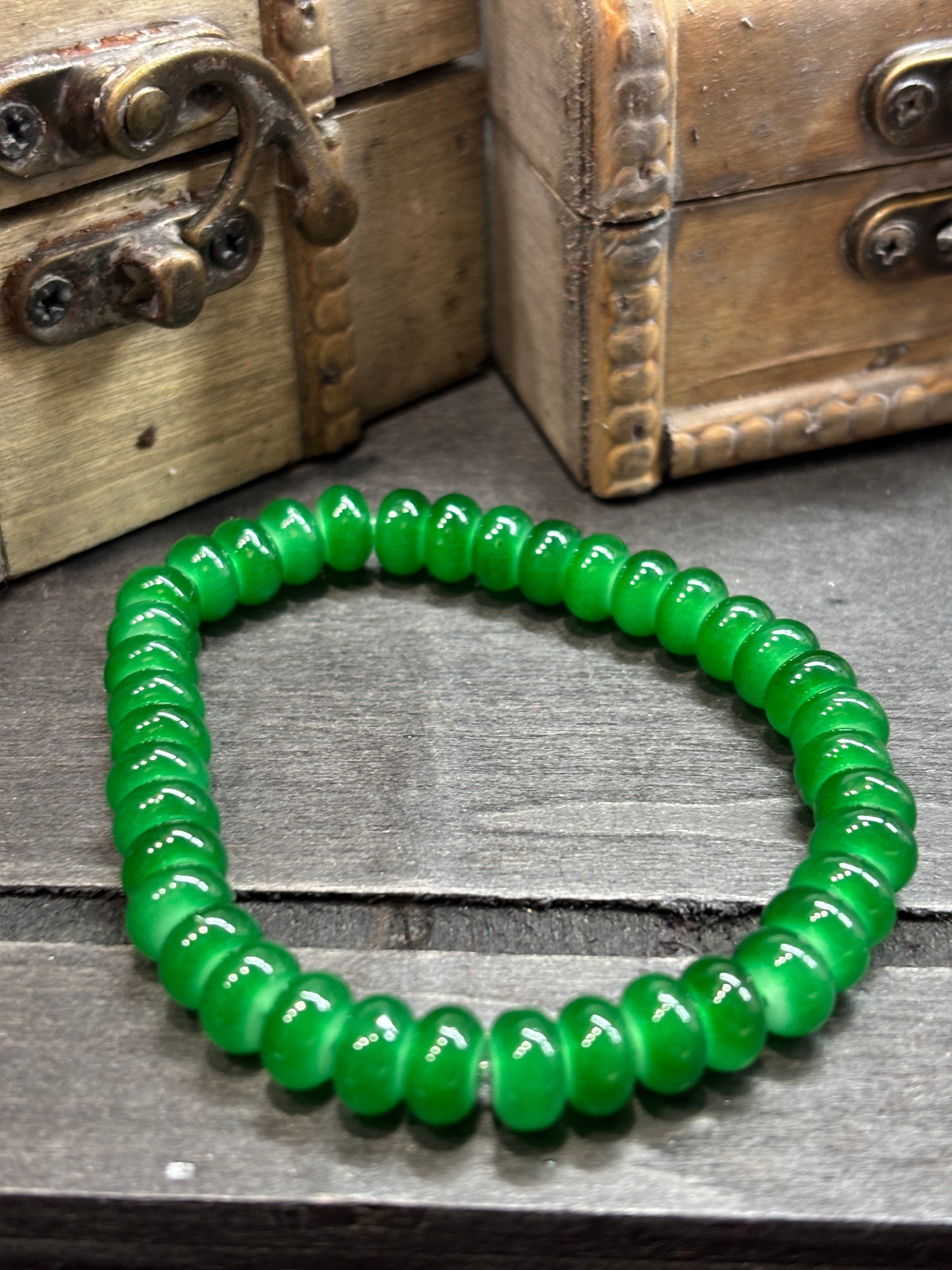 "Lucky" - Handmade Glass Beaded Stretch Bracelet