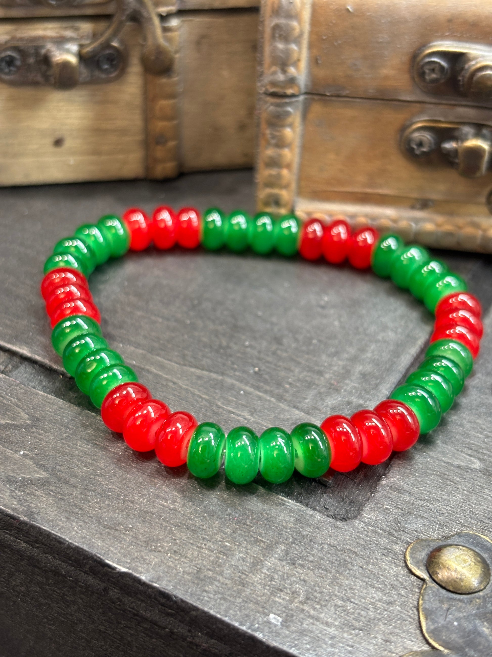 Lucky In Love  Handmade Glass Beaded Stretch Bracelet - 3