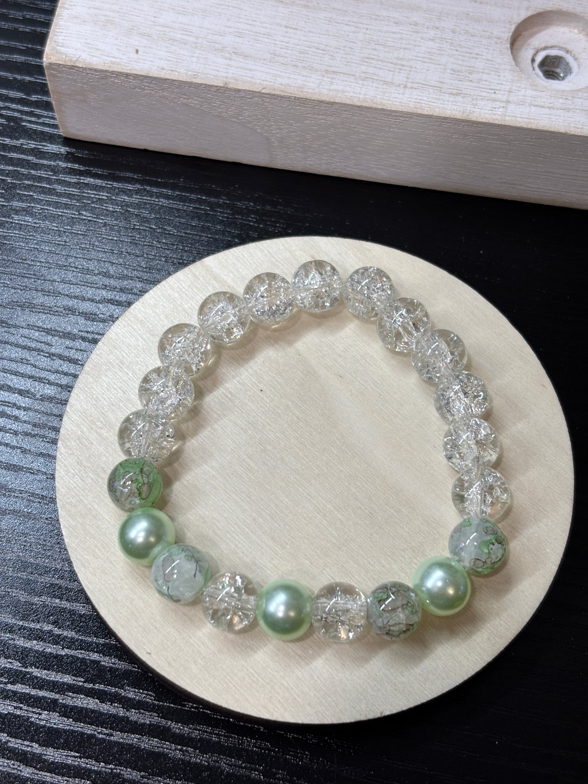 Chastity  Handmade Glass Beaded Stretch Bracelet - 3