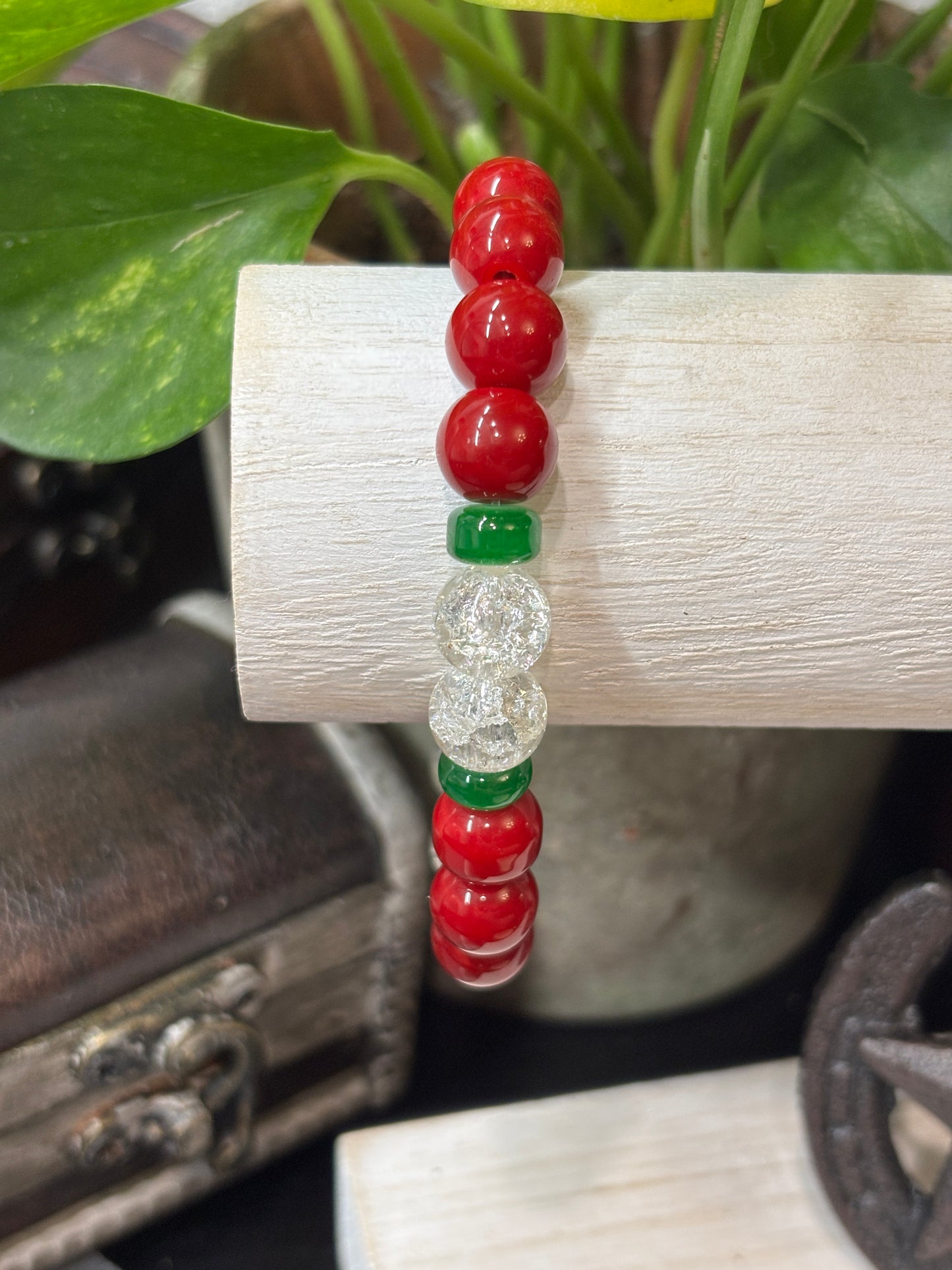 Joy  Handmade Glass Beaded Stretch Bracelet - 2