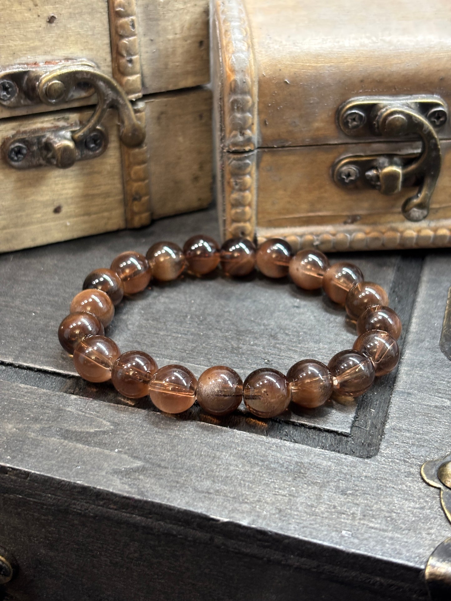 "Brianna" - Handmade Glass Beaded Stretch Bracelet