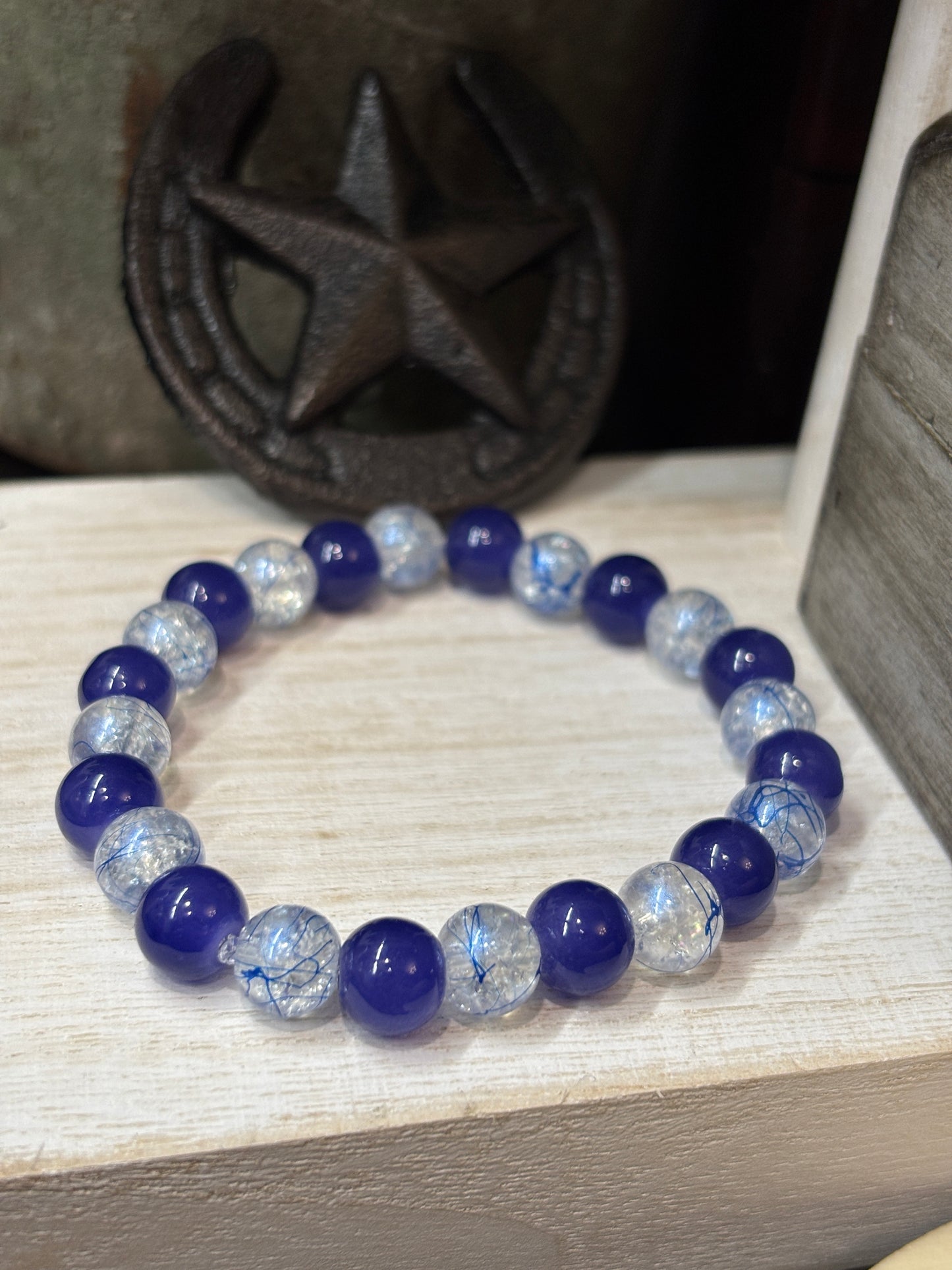 "Becky" - Handmade Glass Beaded Stretch Bracelet