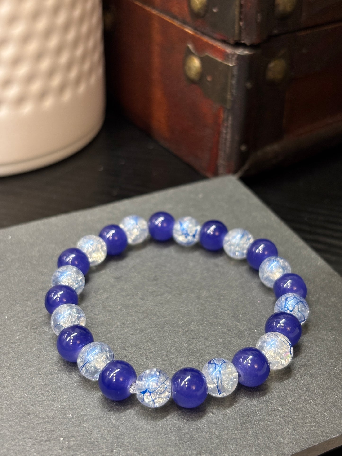 "Becky" - Handmade Glass Beaded Stretch Bracelet