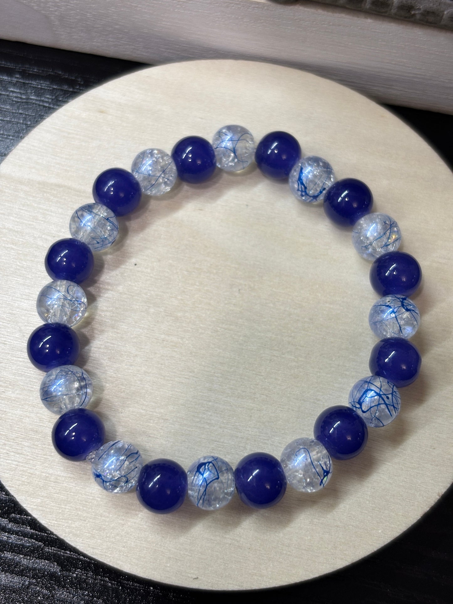 "Becky" - Handmade Glass Beaded Stretch Bracelet