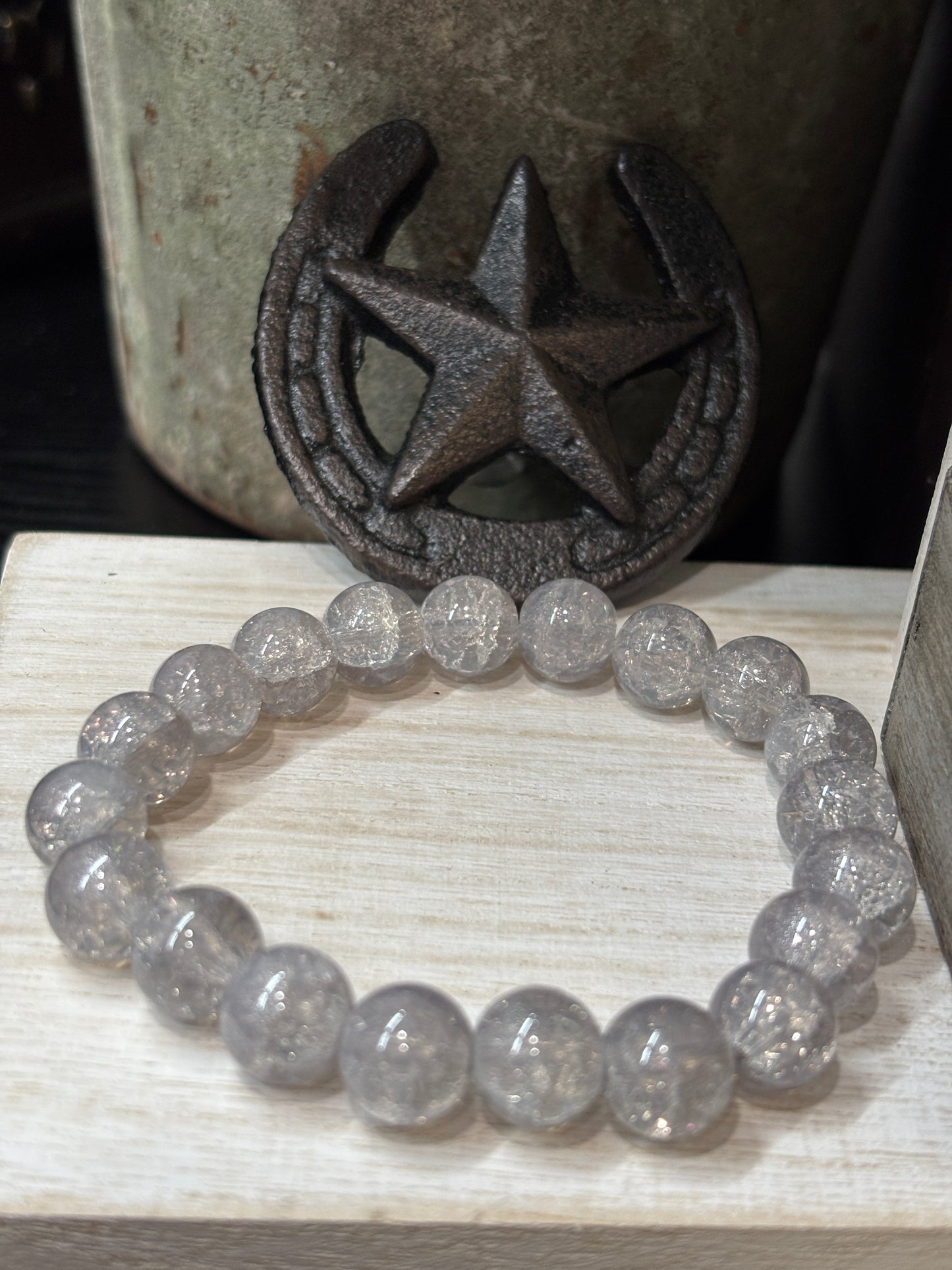 Crystal  Handmade Glass Beaded Stretch Bracelet - 5