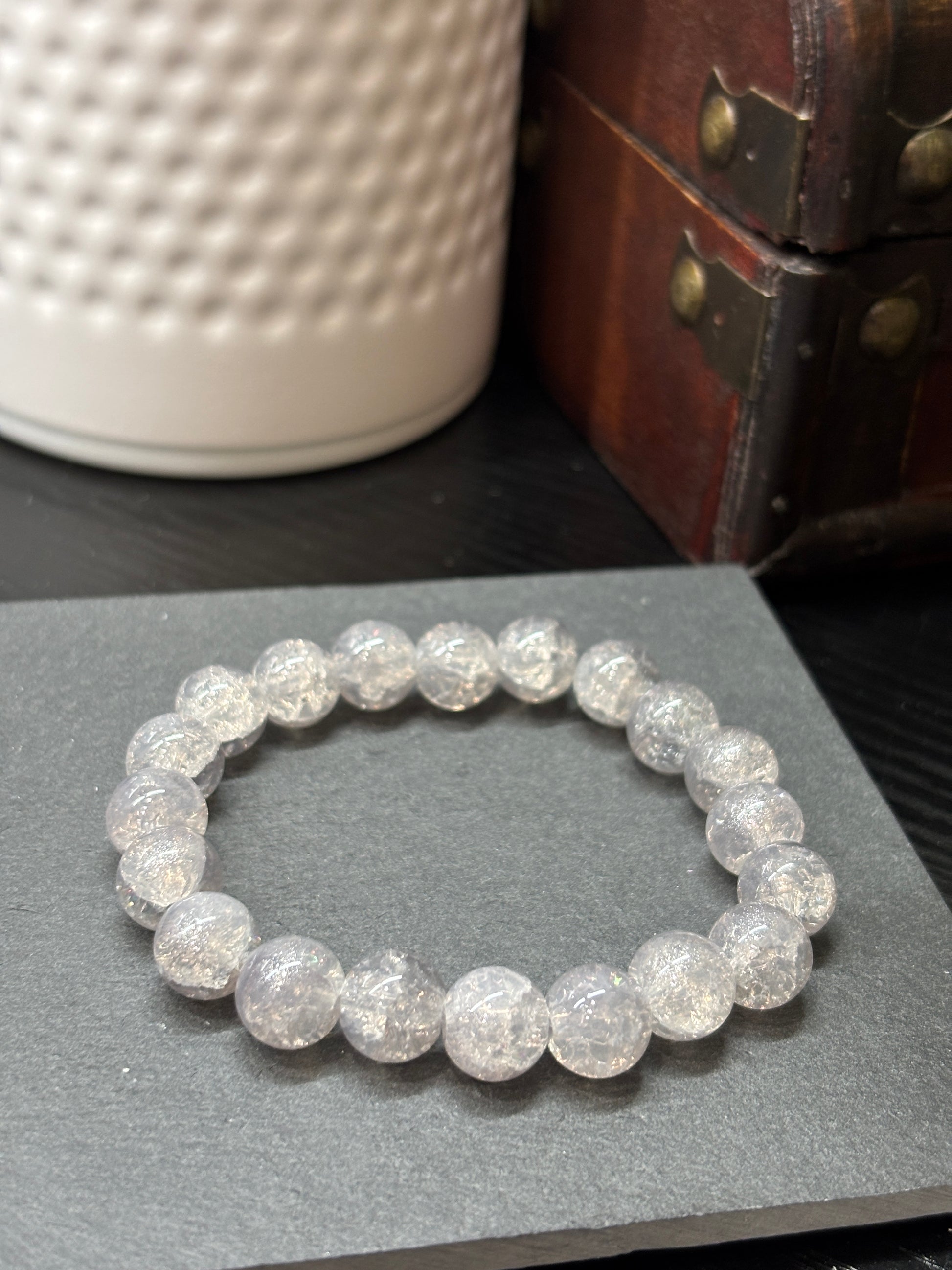Crystal  Handmade Glass Beaded Stretch Bracelet - 6