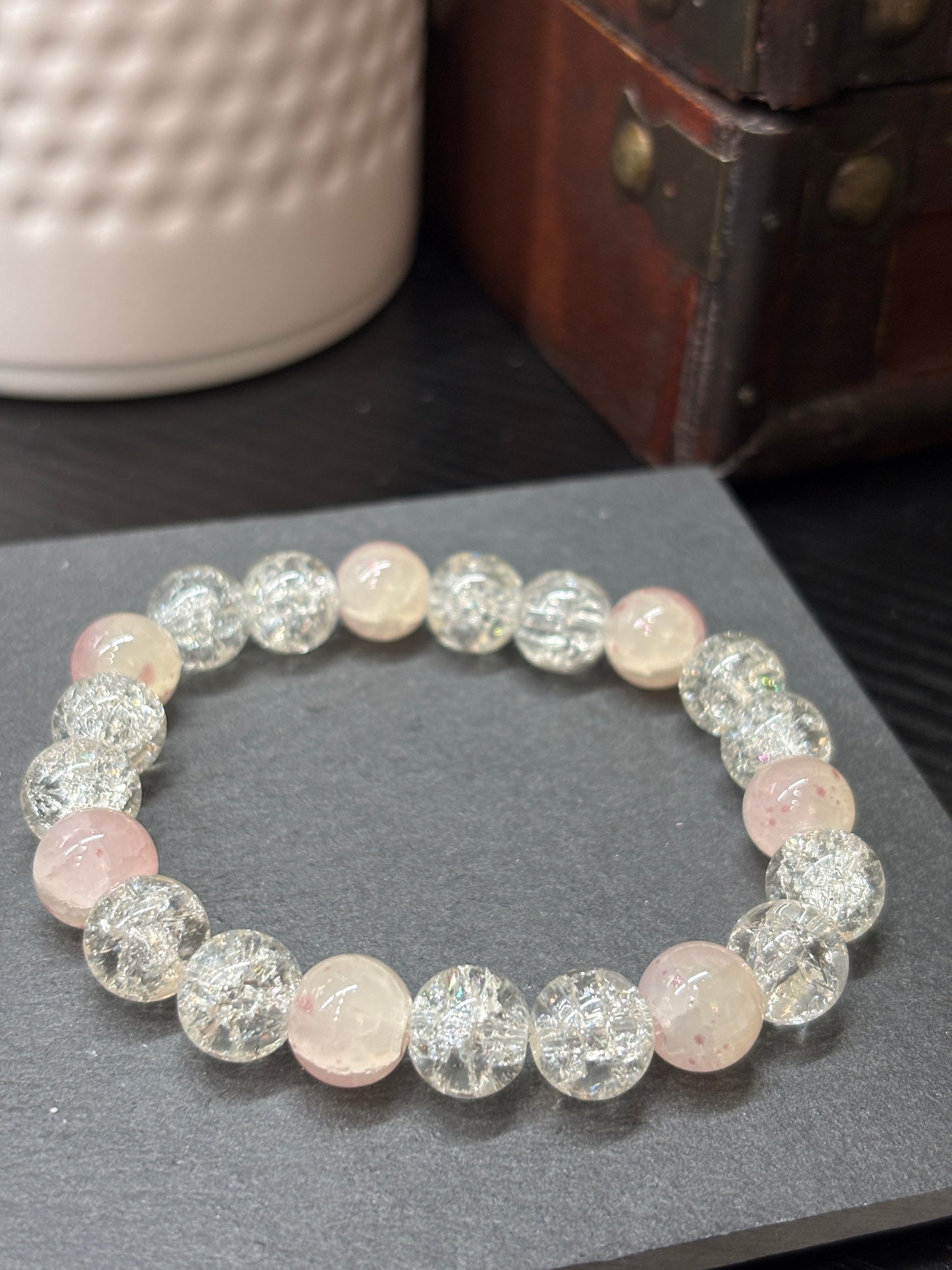 "Melanie II" - Handmade Glass Beaded Stretch Bracelet