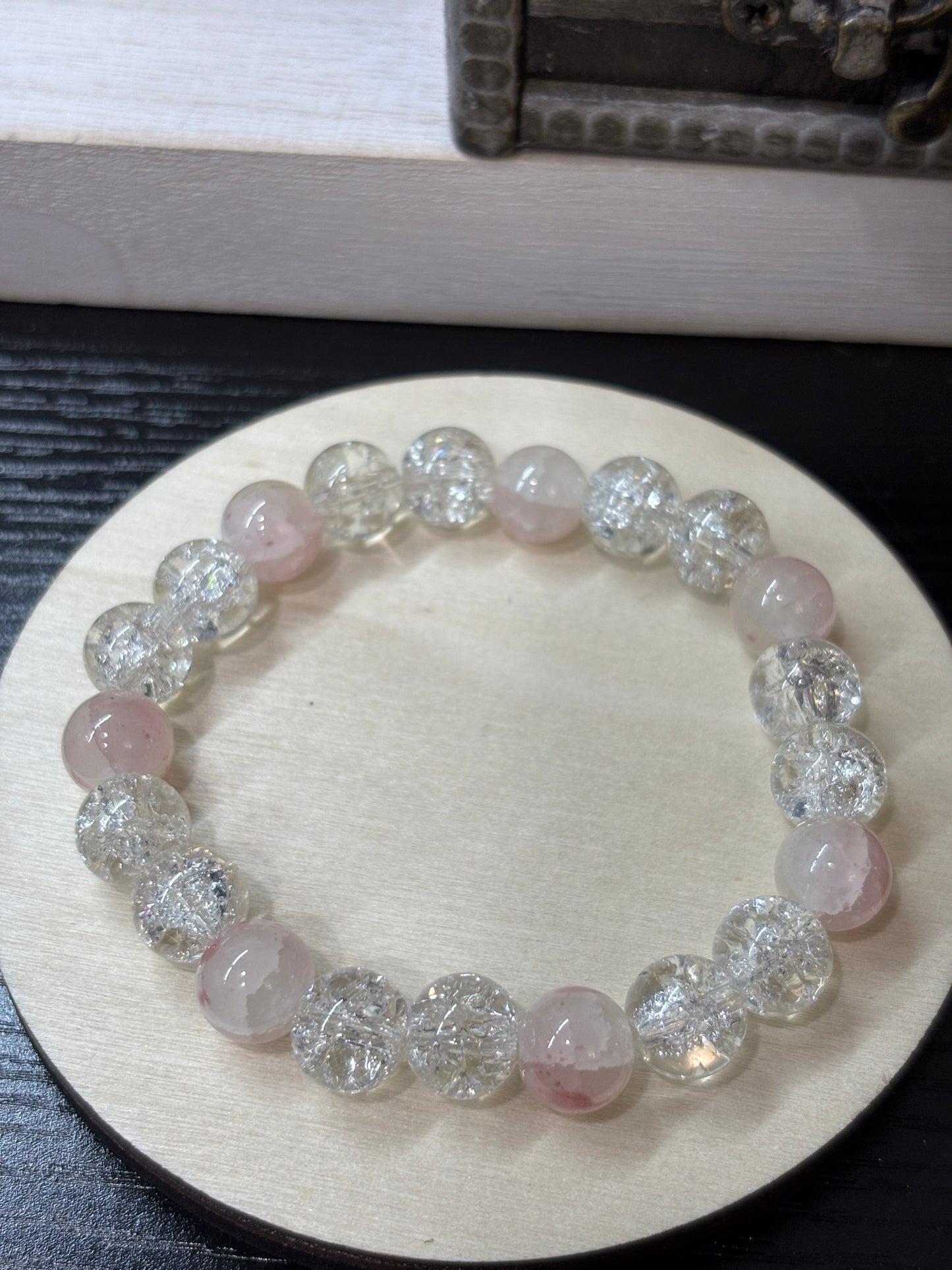 "Melanie II" - Handmade Glass Beaded Stretch Bracelet