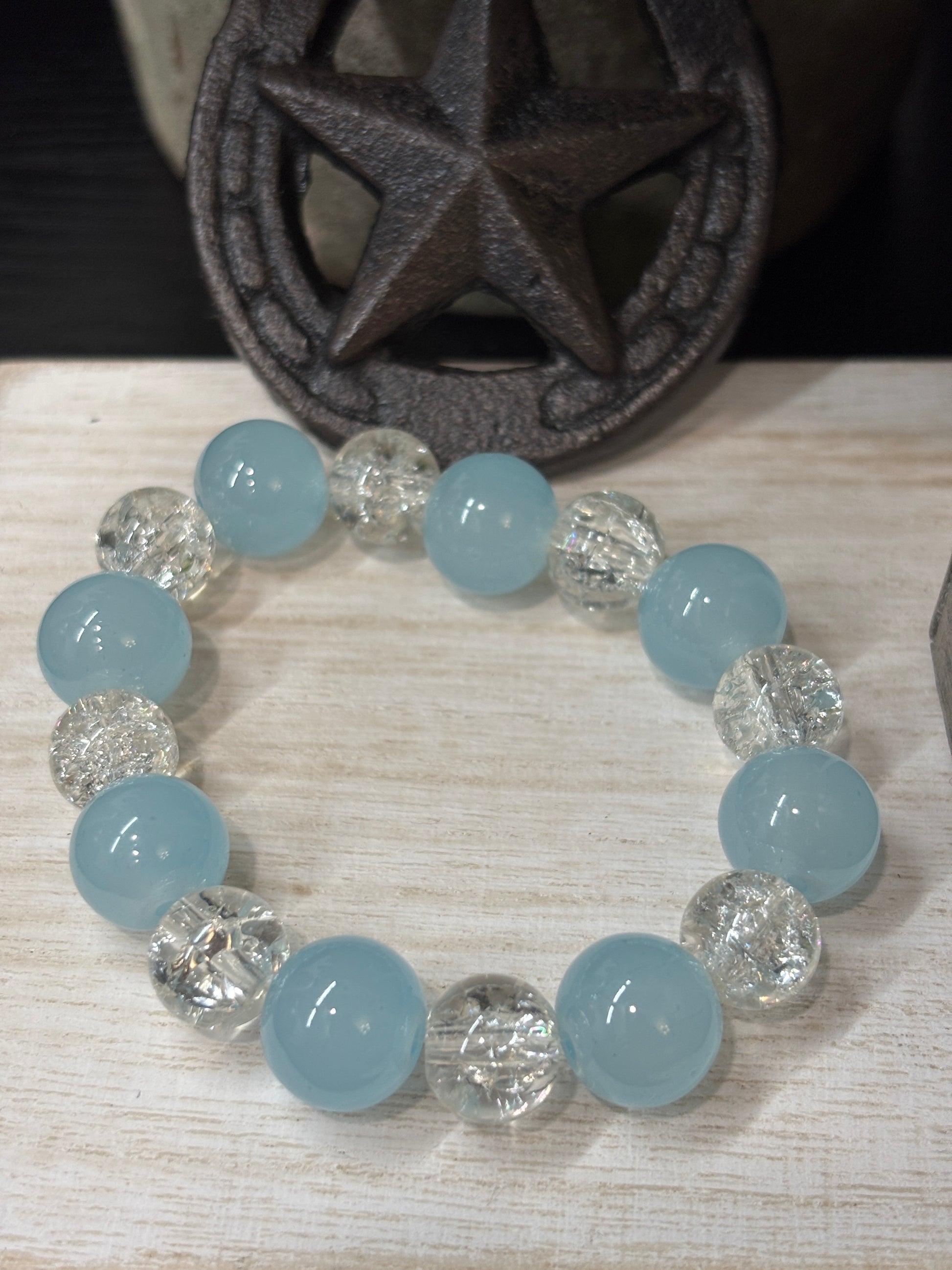 Janey  Handmade Glass Beaded Stretch Bracelet - 2