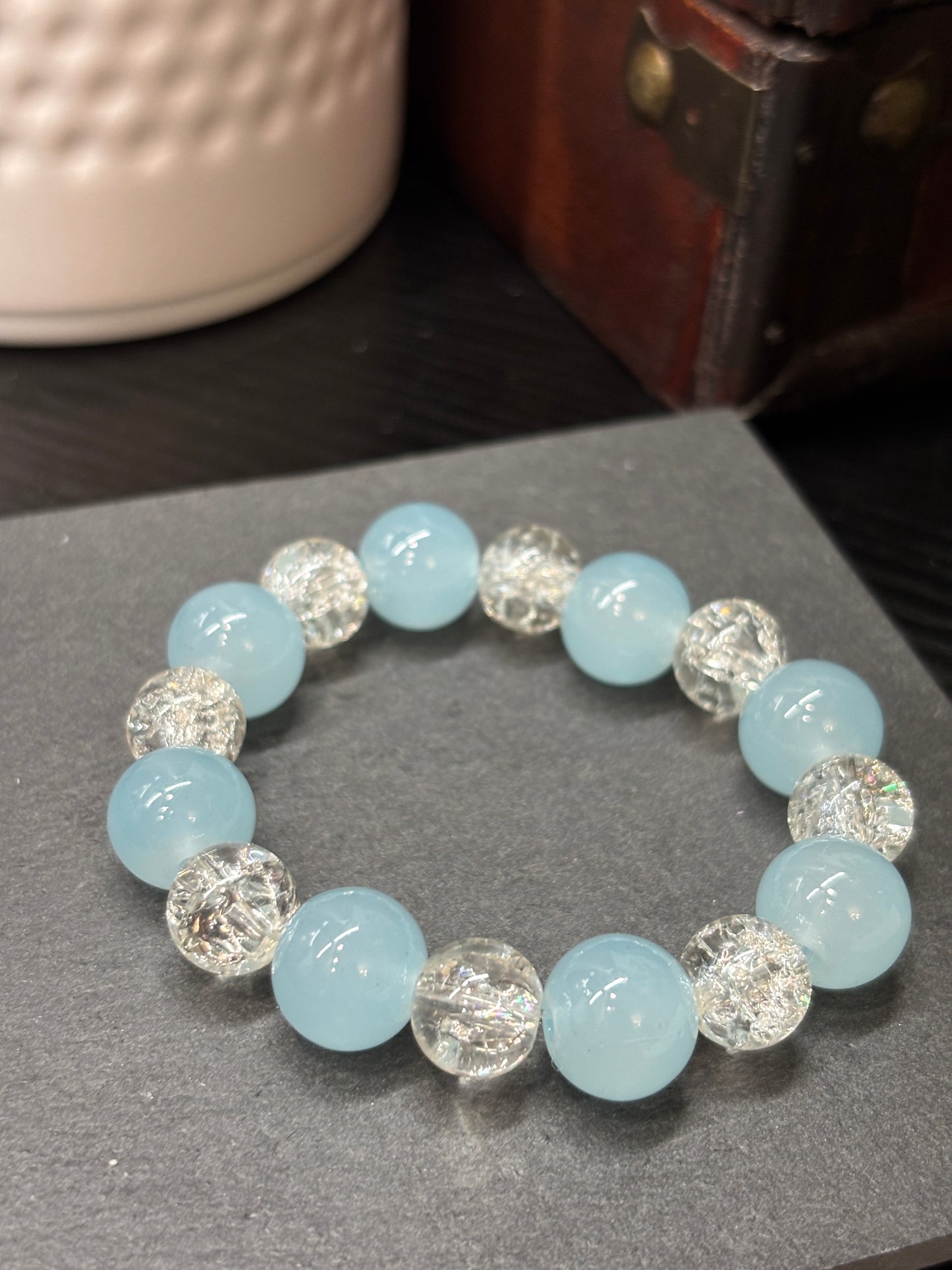 "Janey" - Handmade Glass Beaded Stretch Bracelet