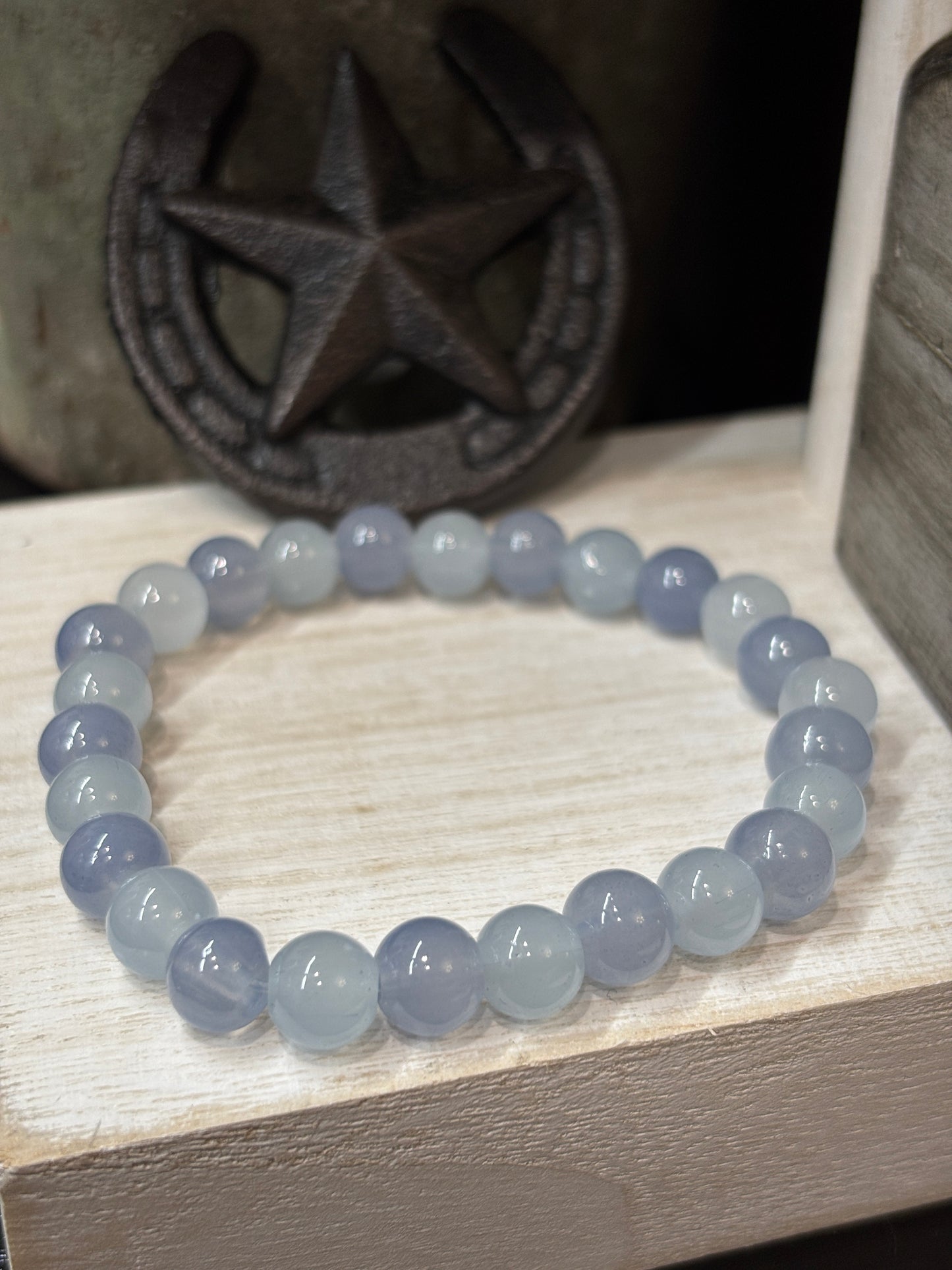 "Gail" - Handmade Glass Beaded Stretch Bracelet
