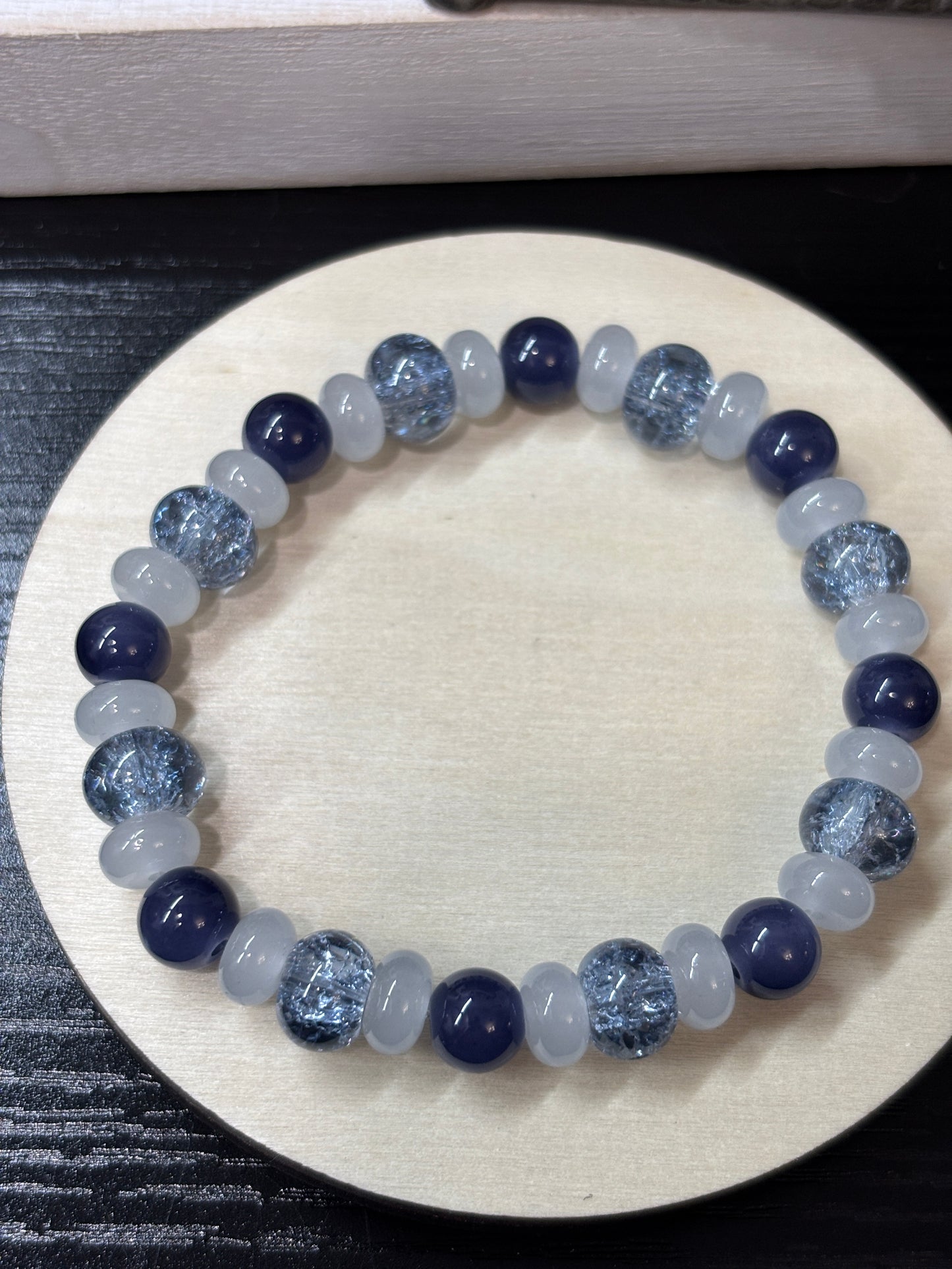 "Natalie" - Handmade Glass Beaded Stretch Bracelet