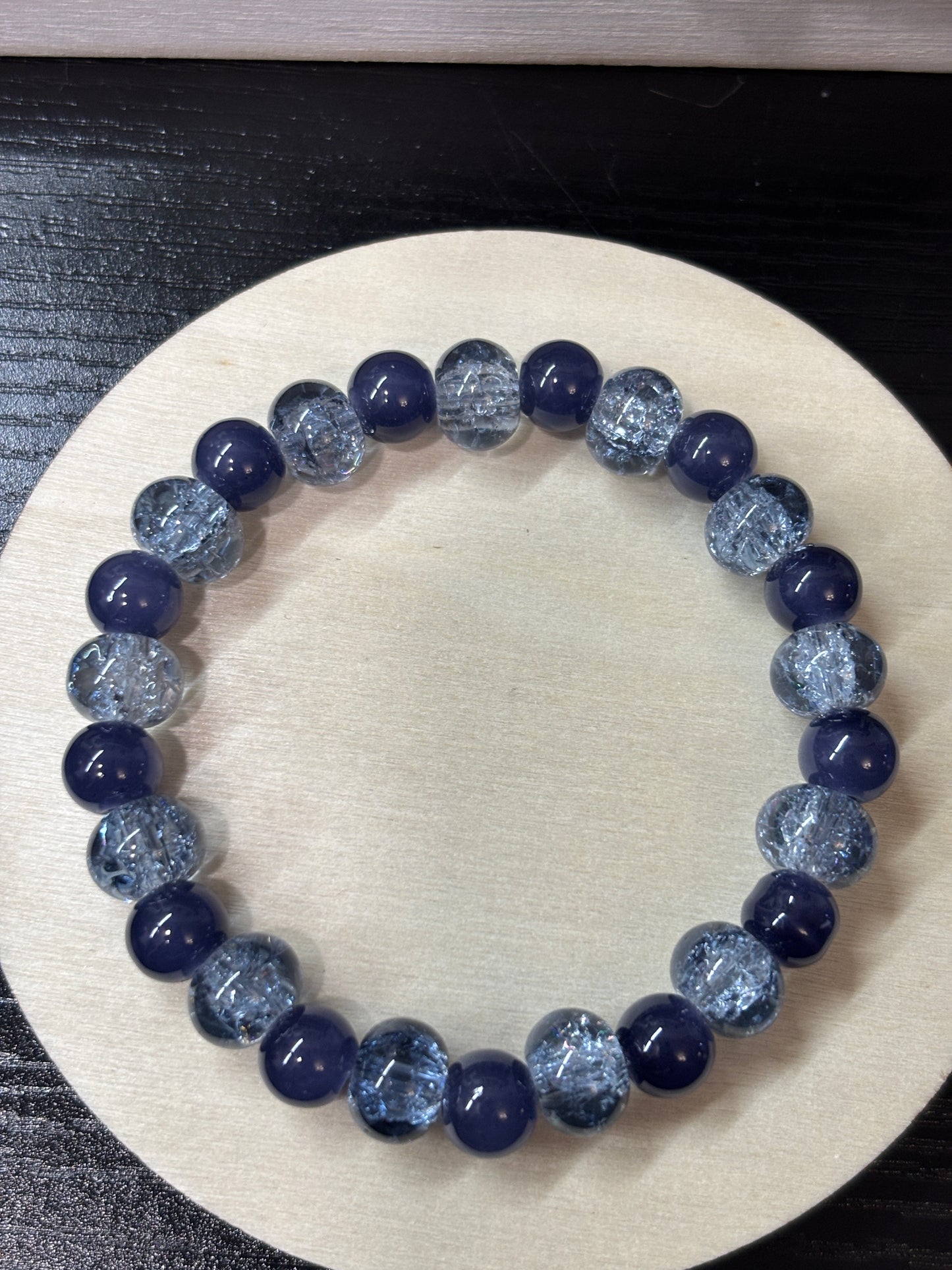 "Natalie II" - Handmade Glass Beaded Stretch Bracelet