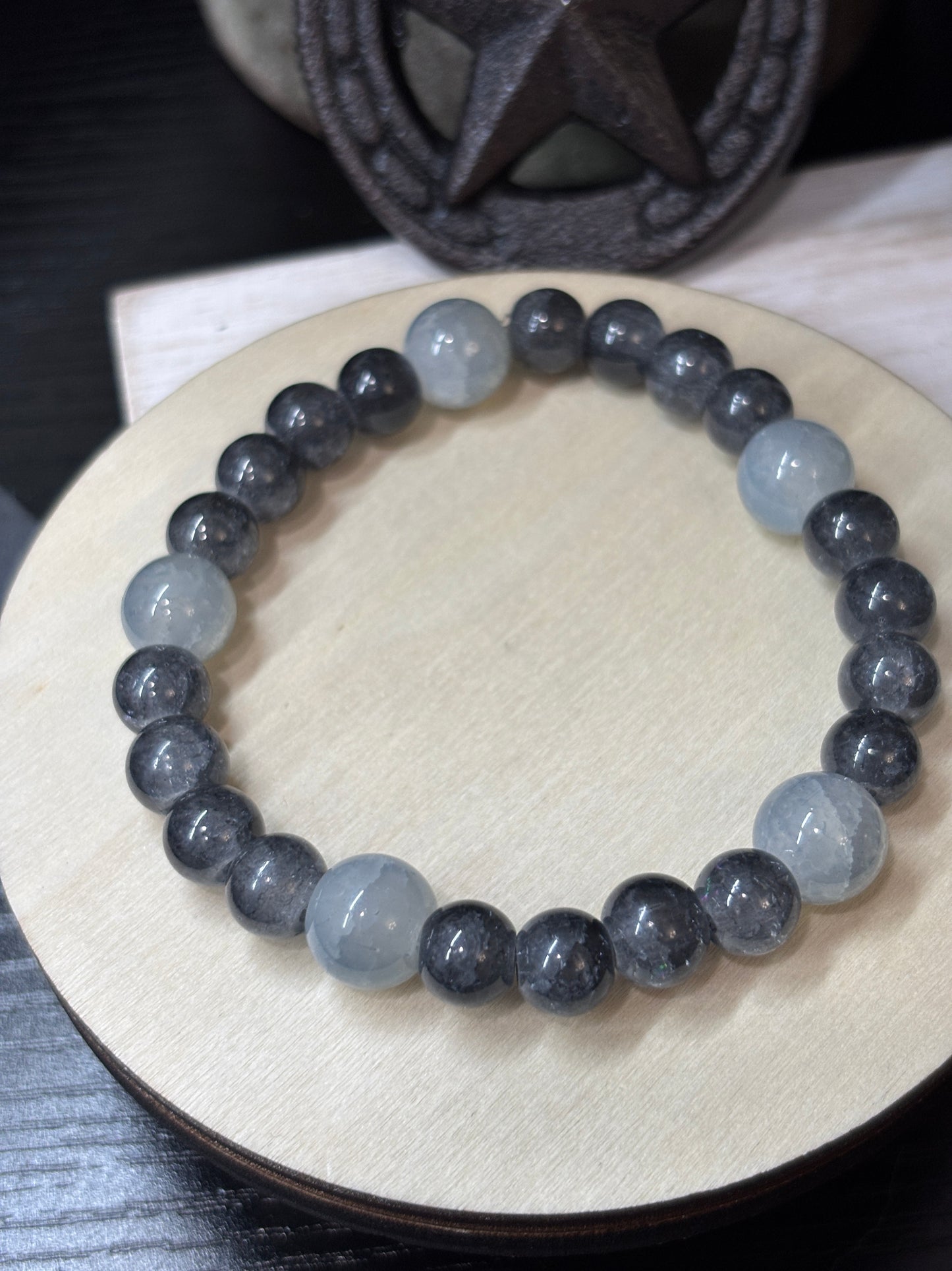 Charlotte Handmade Glass Beaded Stretch Bracelet - 1