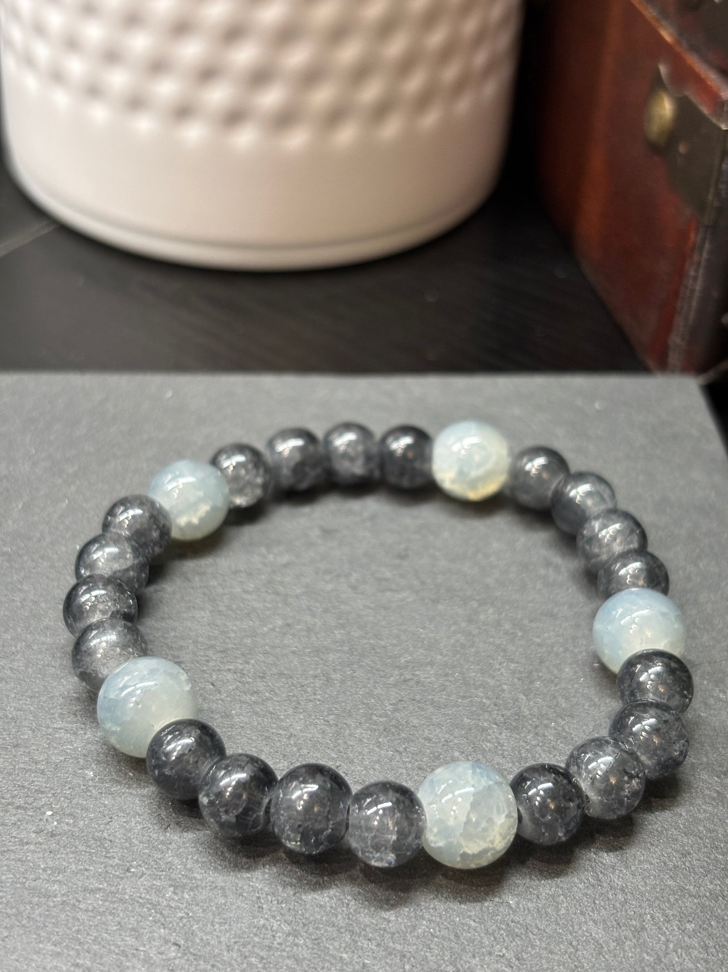 Charlotte Handmade Glass Beaded Stretch Bracelet - 2