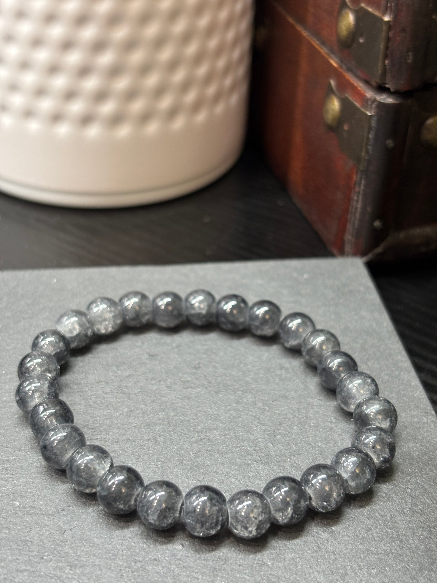 "Beatrice" - Handmade Glass Beaded Stretch Bracelet