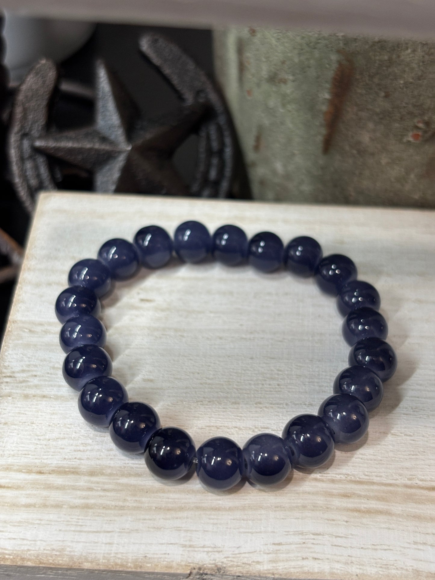 "Bonnie" - Handmade Glass Beaded Stretch Bracelet
