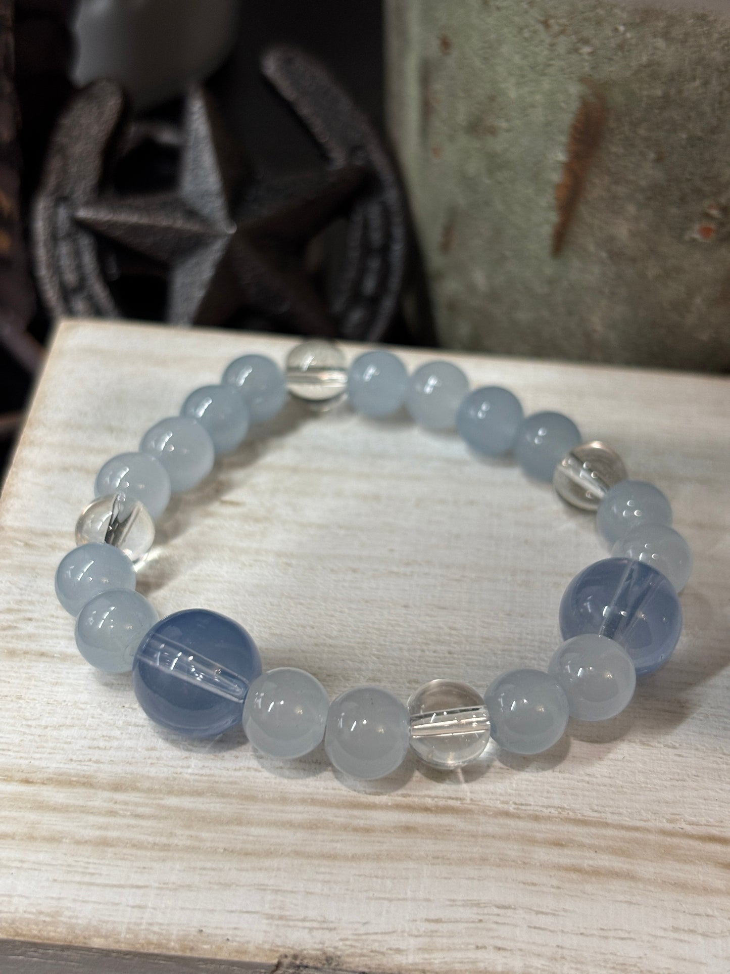 "Samantha II" - Handmade Glass Beaded Stretch Bracelet