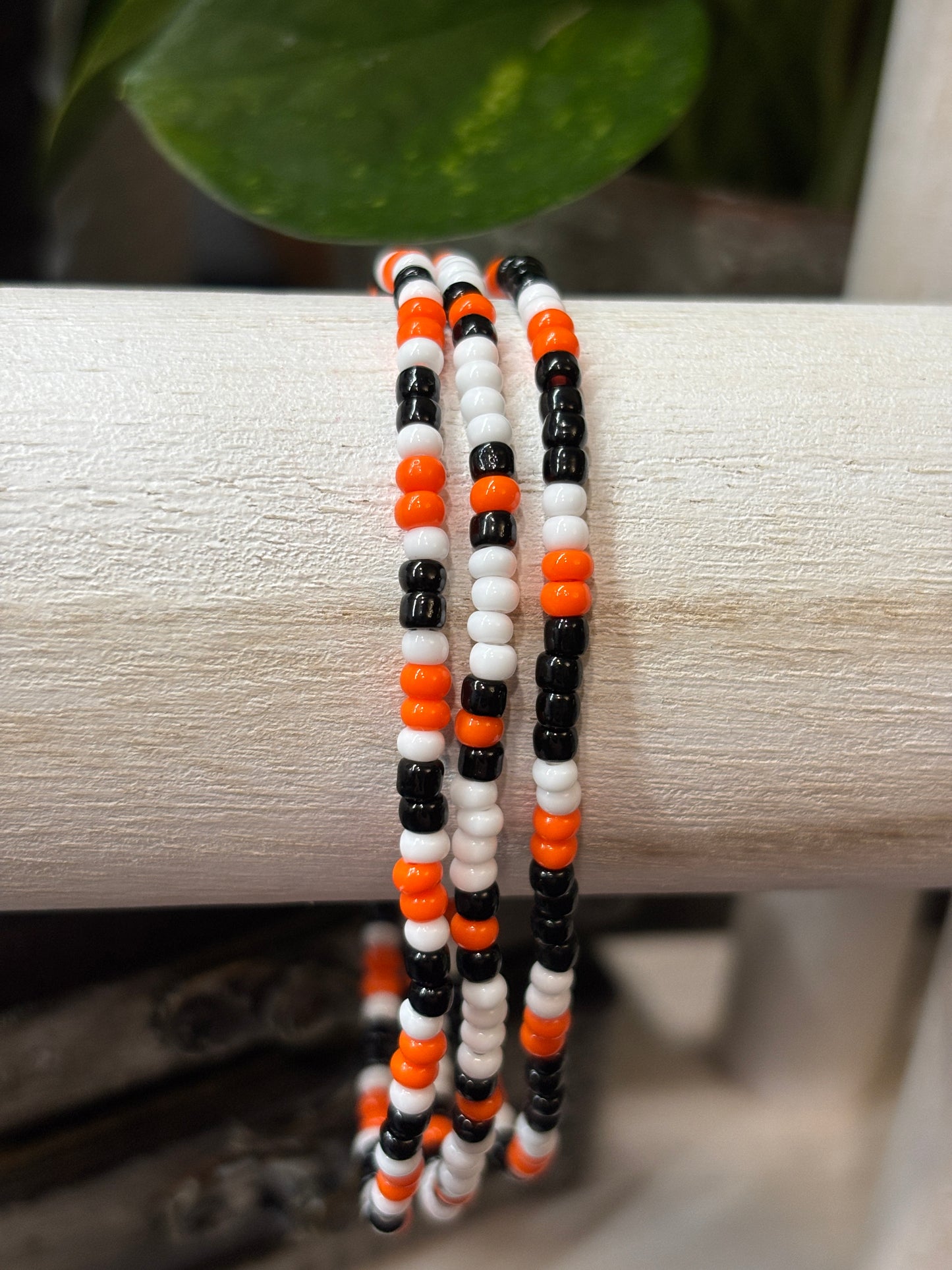 "Harvest Pop" - Handmade Seed Bead Stretch Bracelet Set of 3